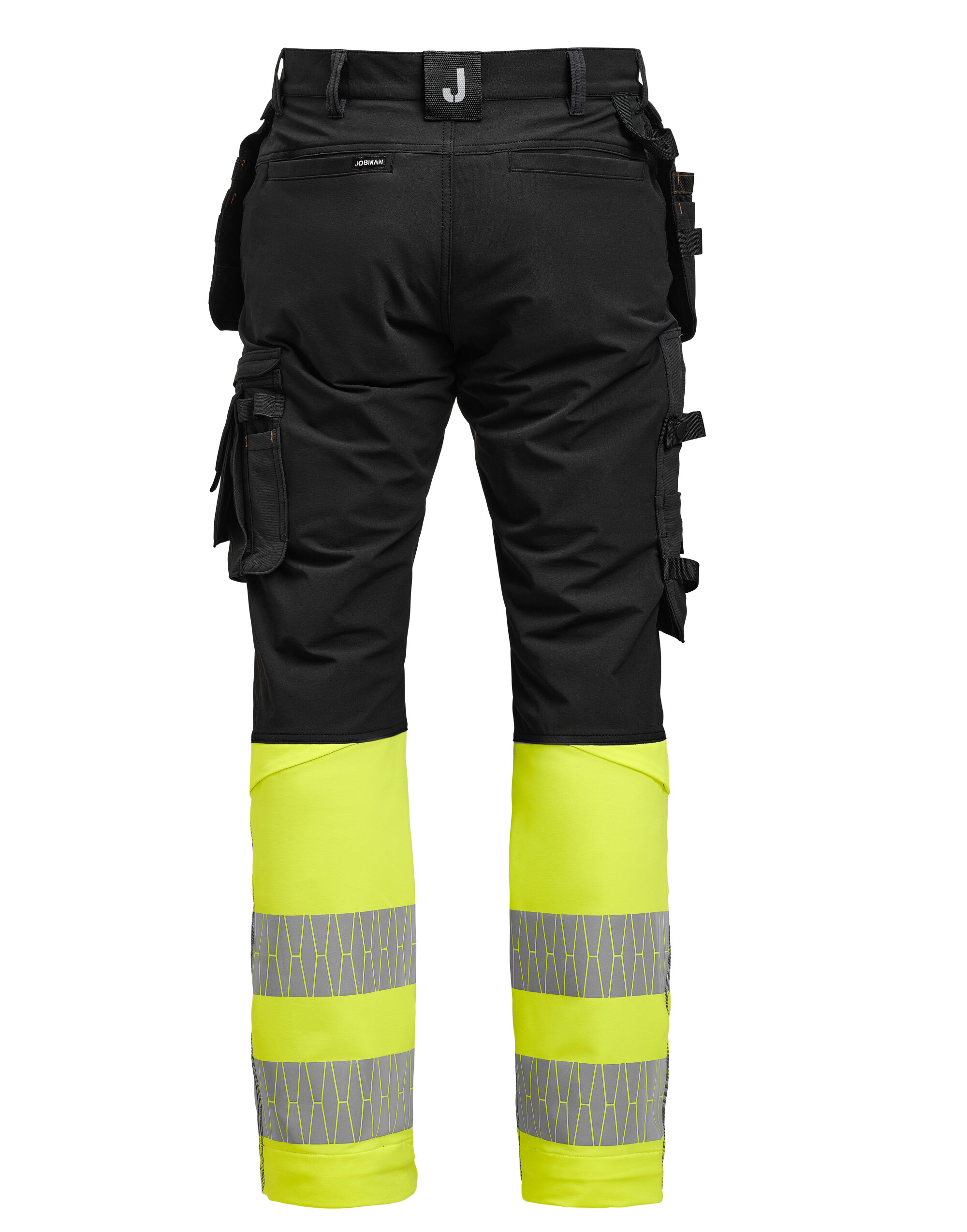 JM2392 Black/Yellow Craftsman Trousers Stretch Hi-Vis