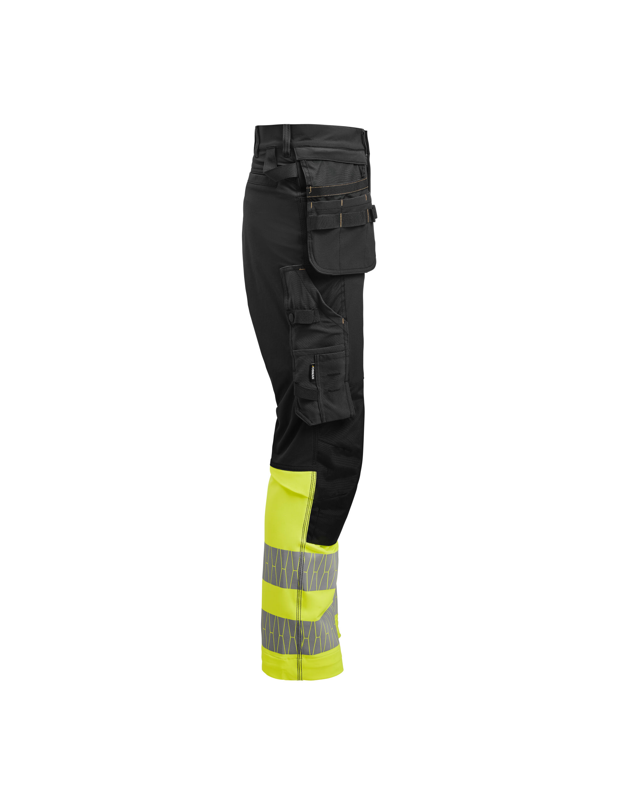 JM2392 Black/Yellow Craftsman Trousers Stretch Hi-Vis