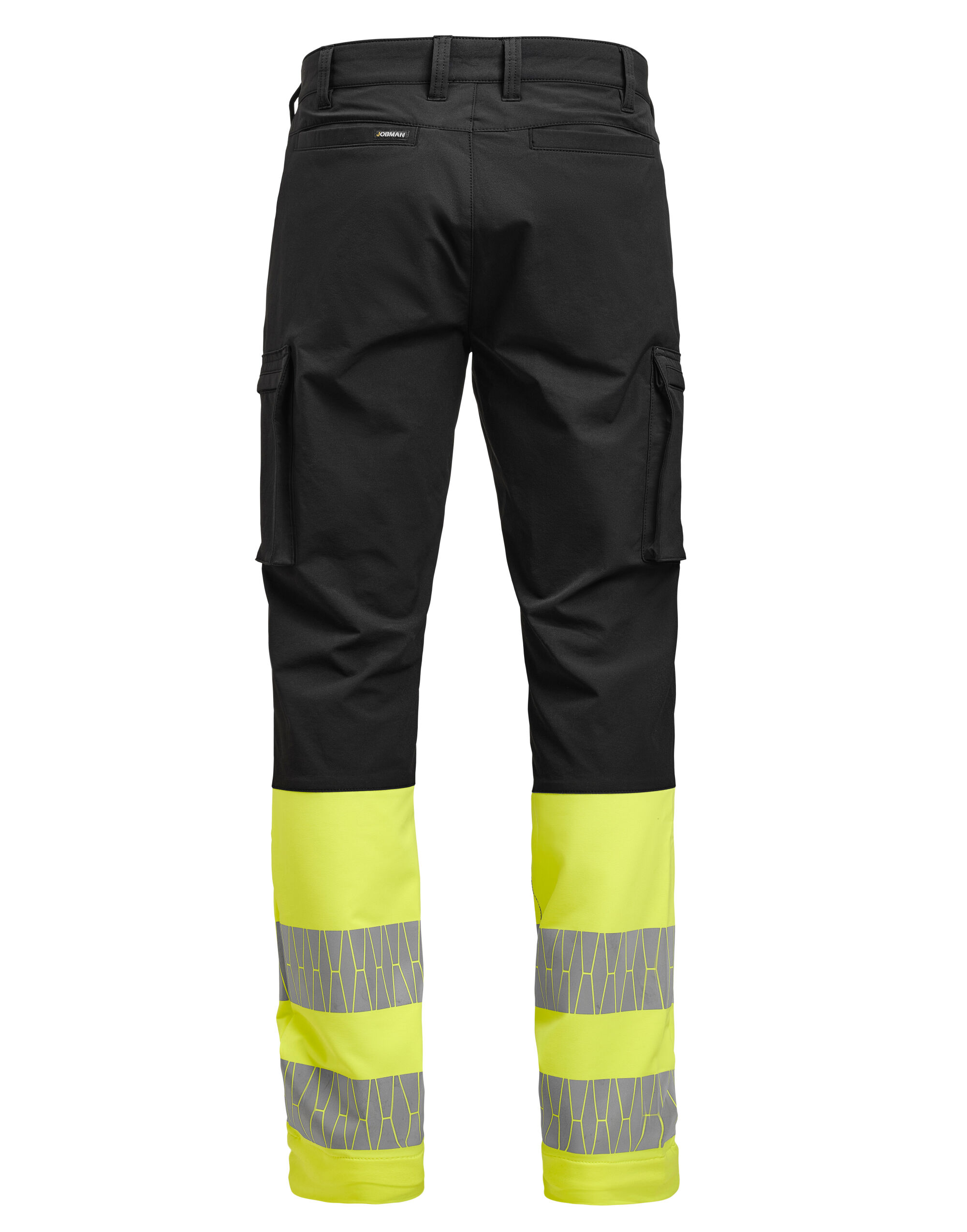 JM2328 Black/Yellow Service Trousers Stretch Hi-Vis