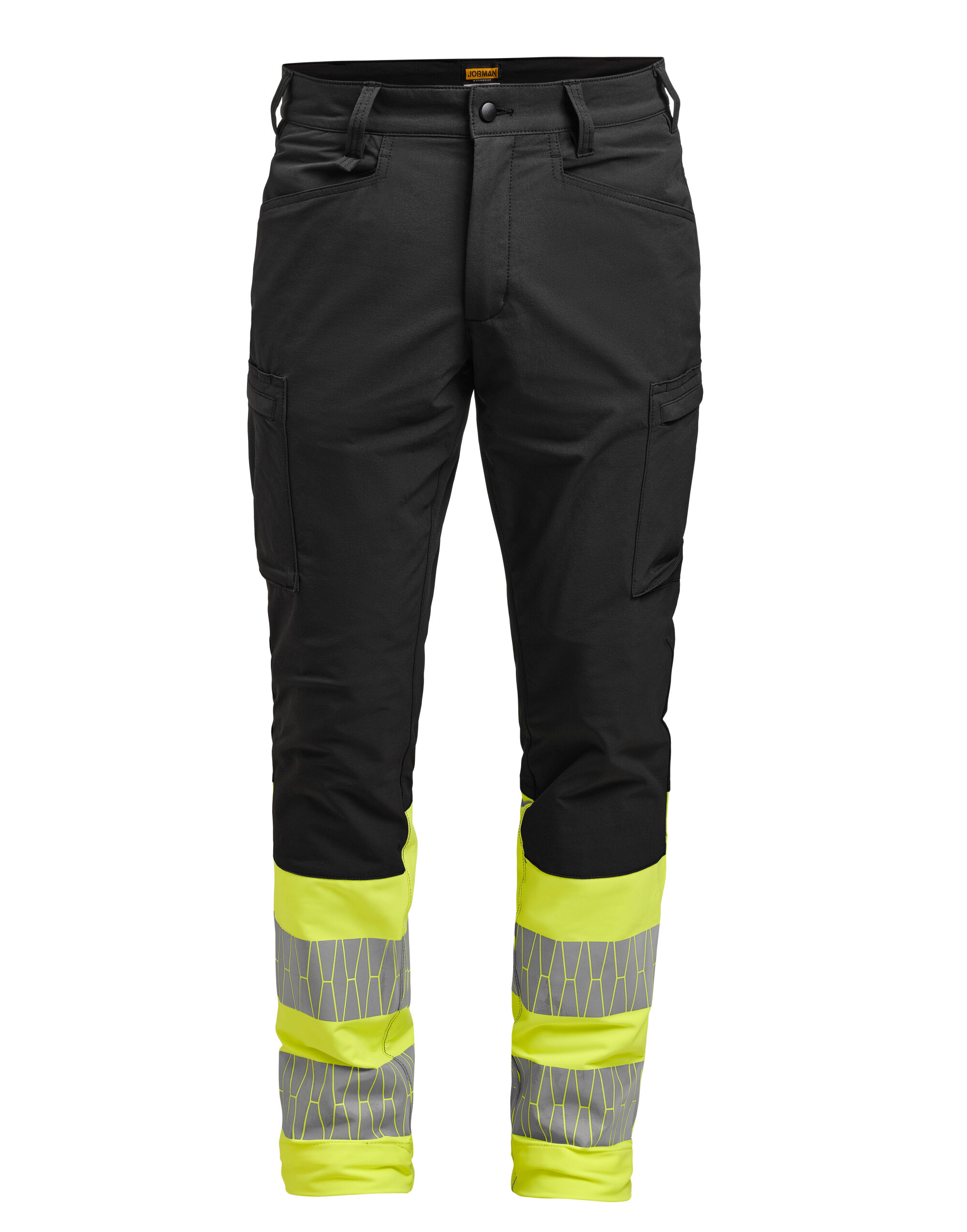 JM2328 Service Trousers Stretch Hi-Vis Black/Yellow