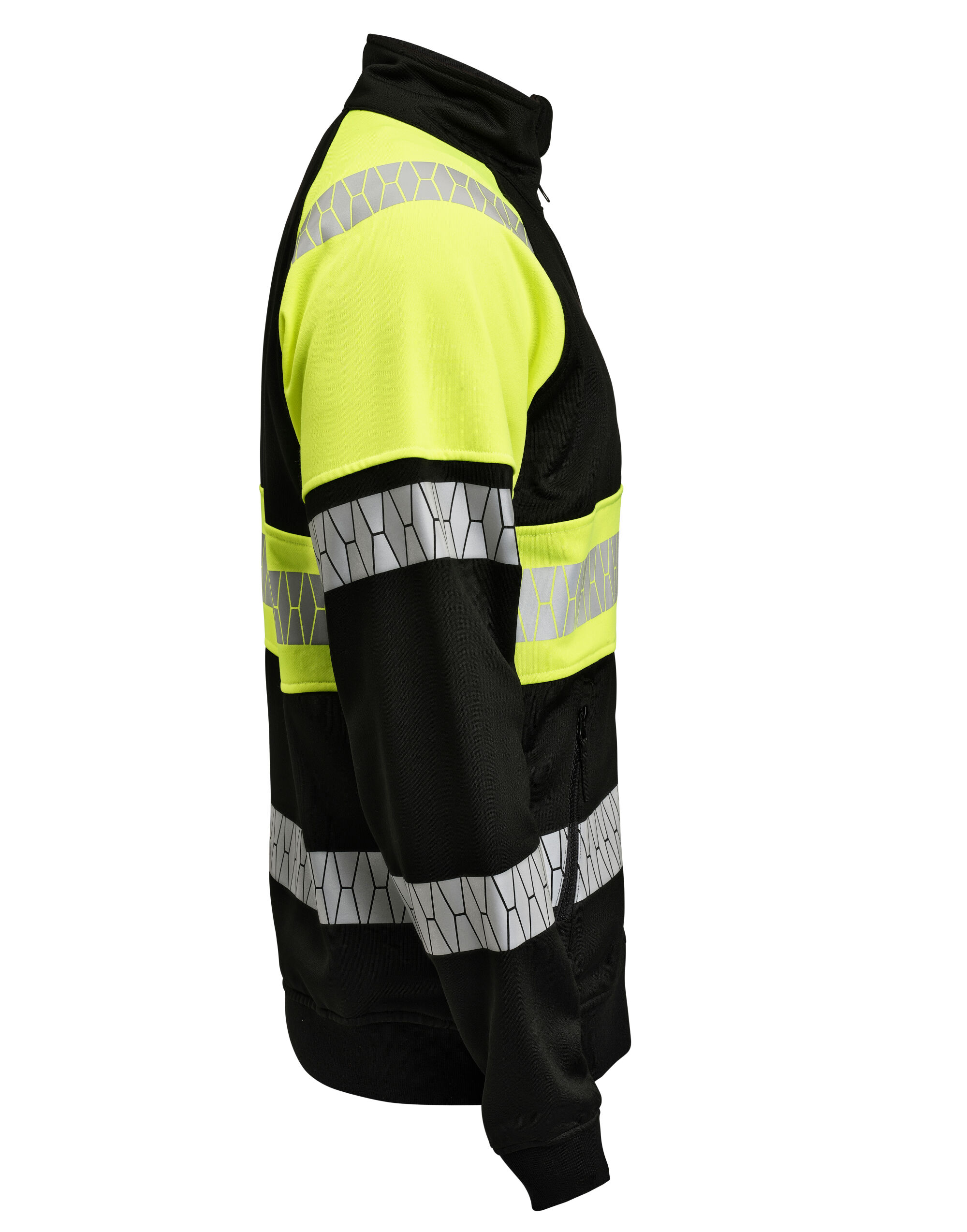 JM5225 Sweatshirt Full-Zip Hi-Vis Black/Yellow