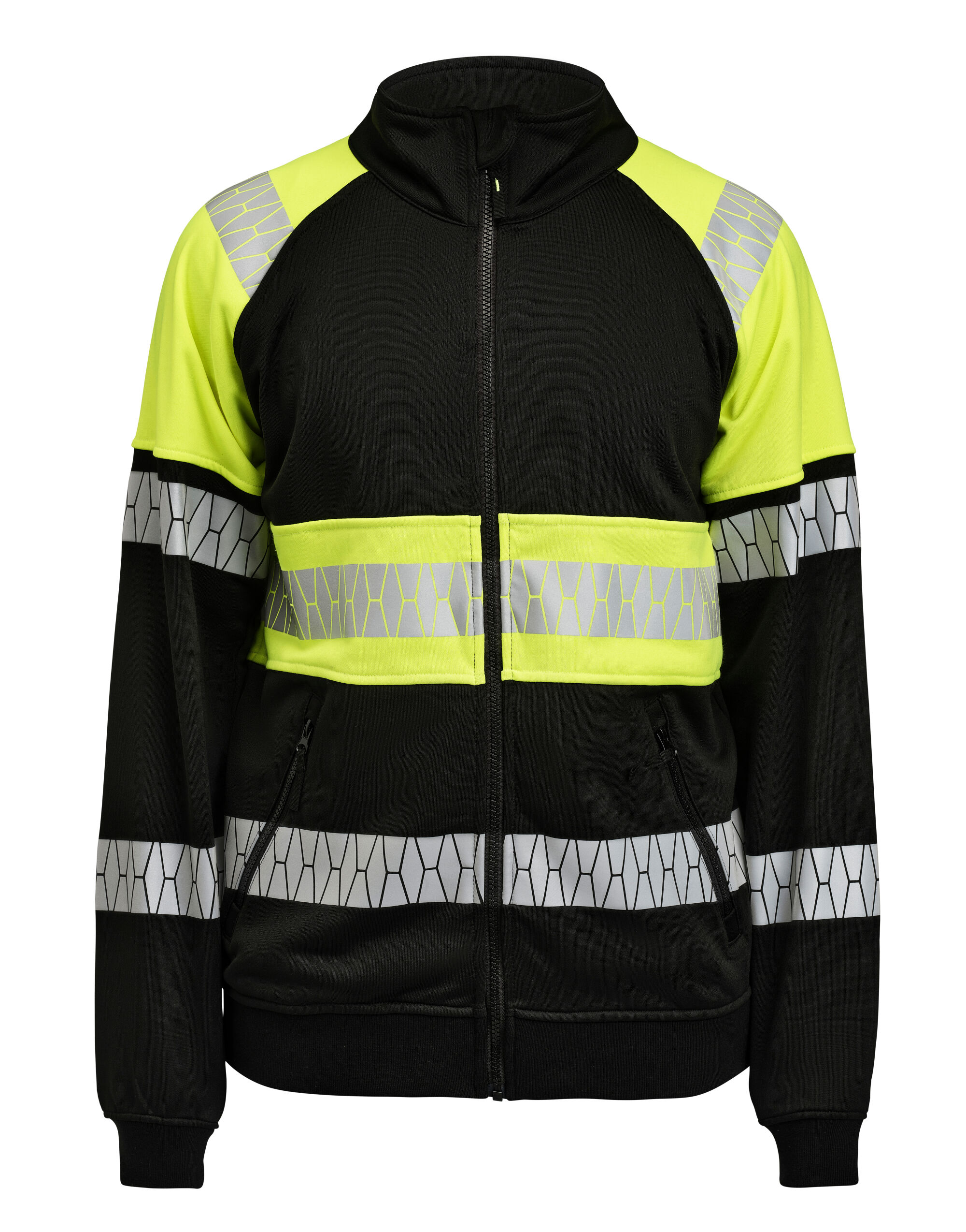 JM5225 Black/Yellow Sweatshirt Full-Zip Hi-Vis