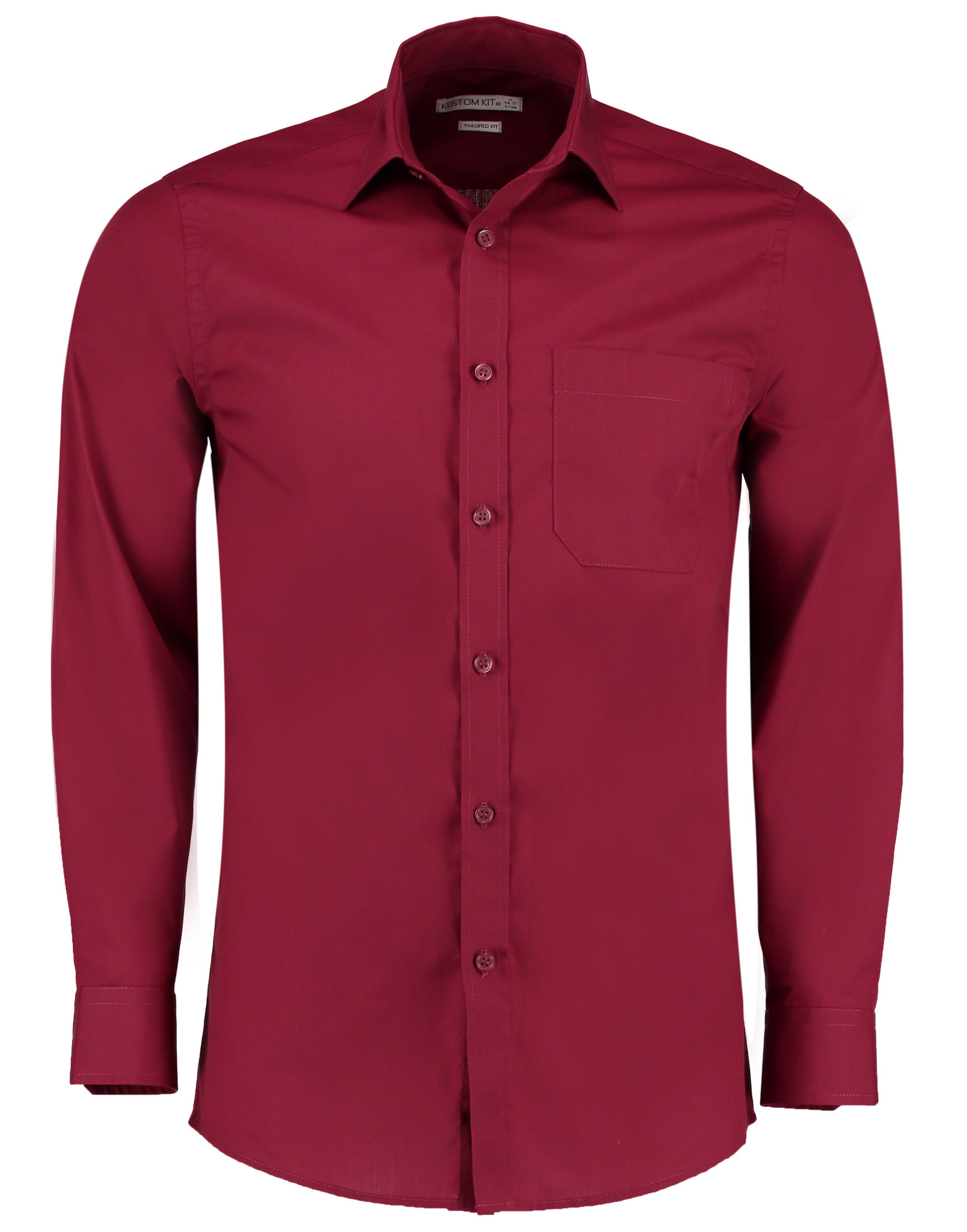 Claret Tailored Fit Long Sleeve Poplin Shirt