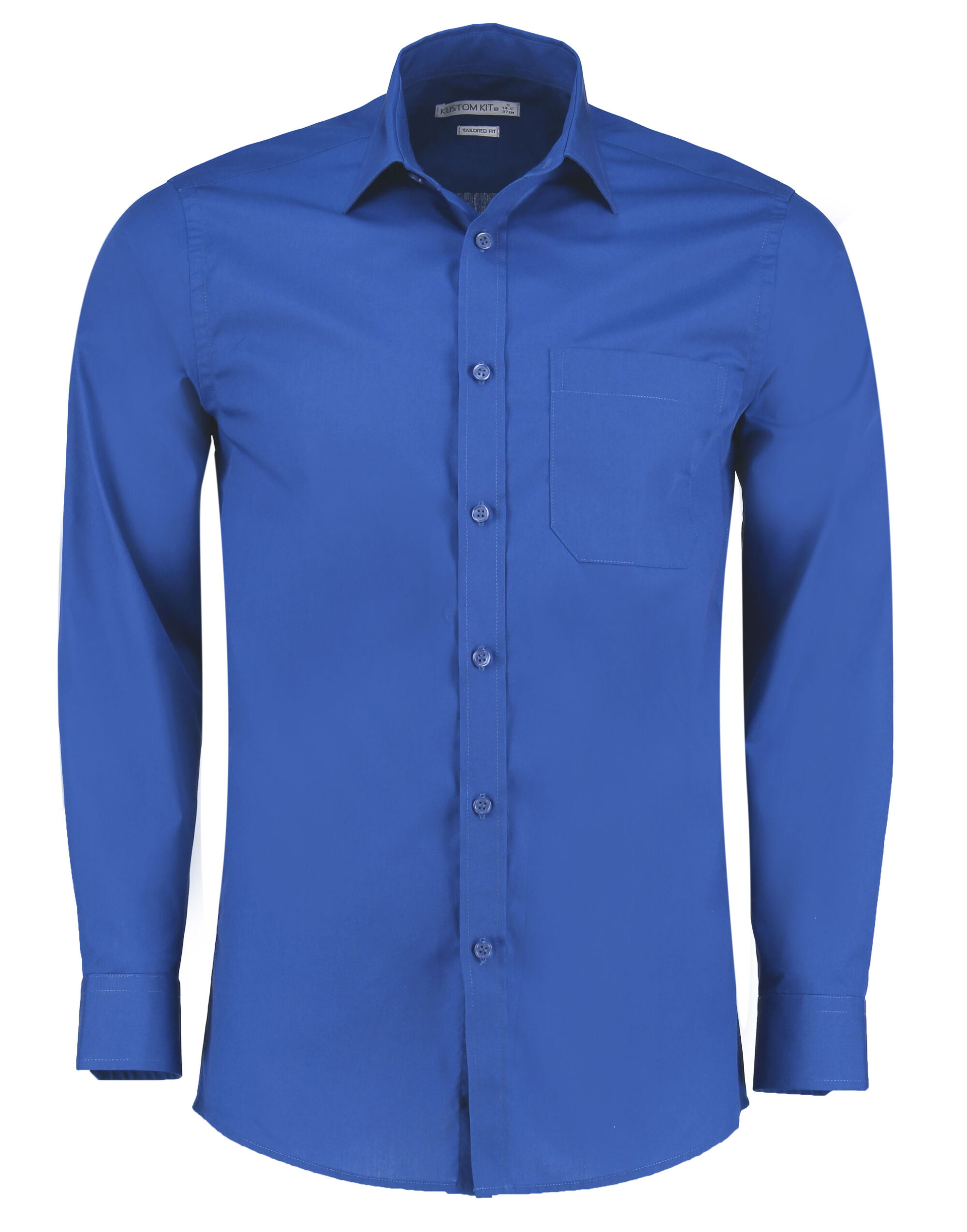 Royal Blue Tailored Fit Long Sleeve Poplin Shirt