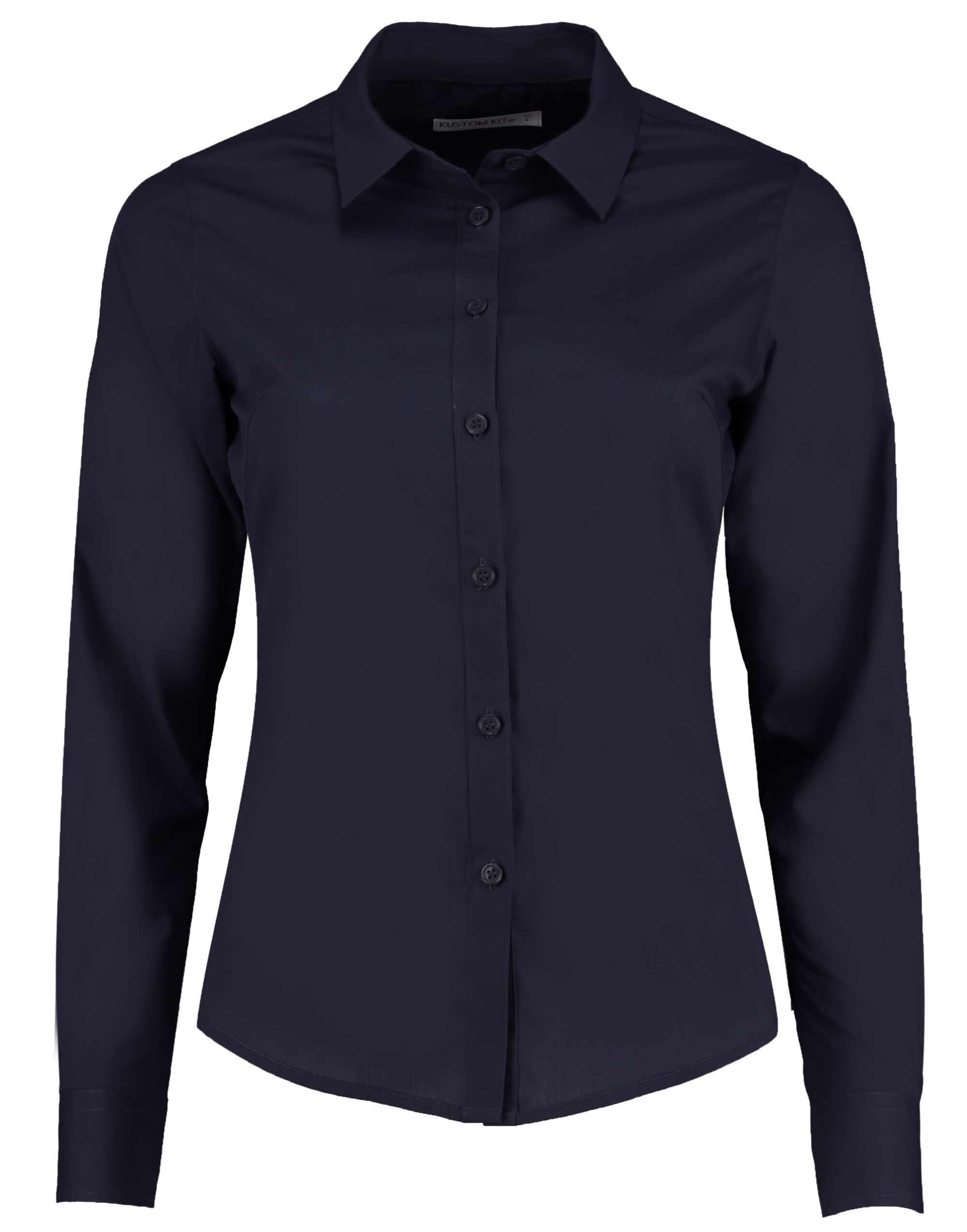 Dark Navy Tailored Long Sleeve Poplin Shirt