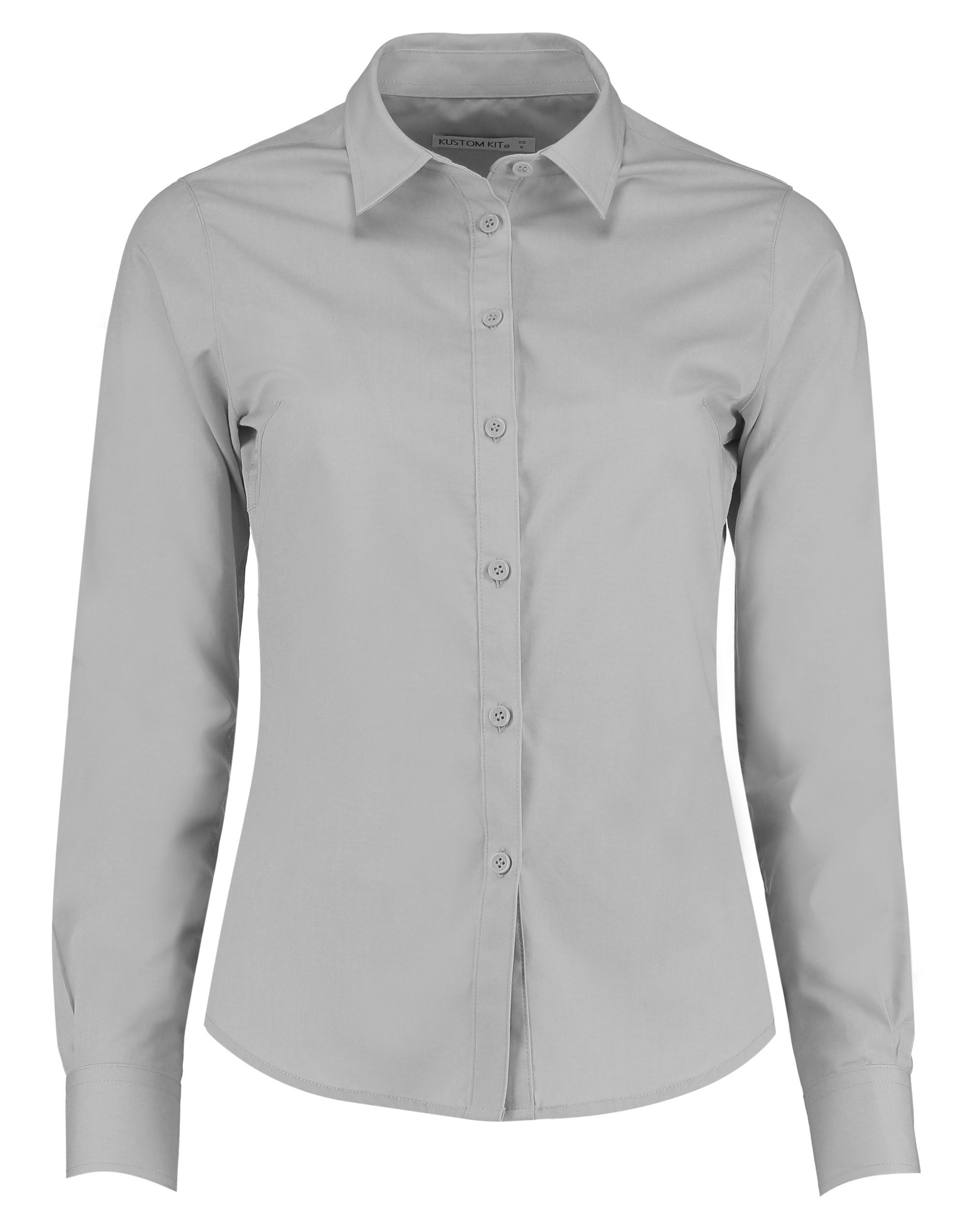 Light Grey Tailored Long Sleeve Poplin Shirt