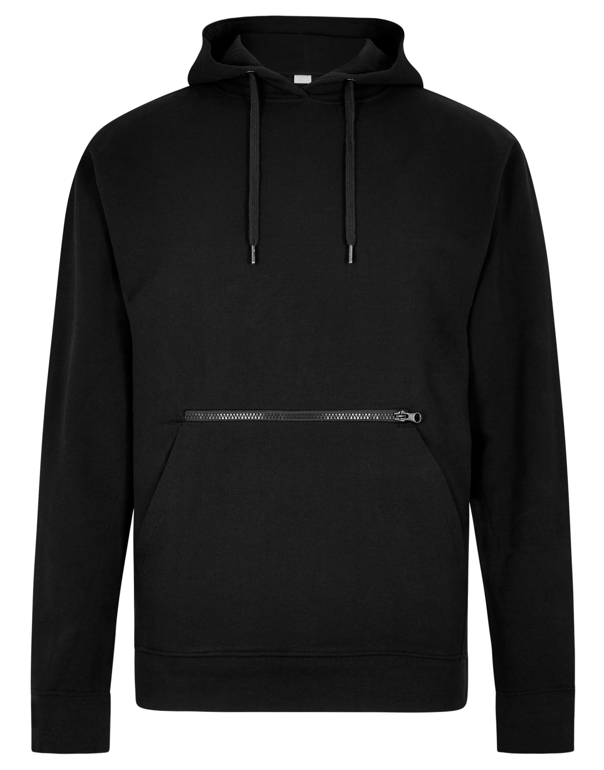 KK338 Regular Fit Pique Hoodie Black