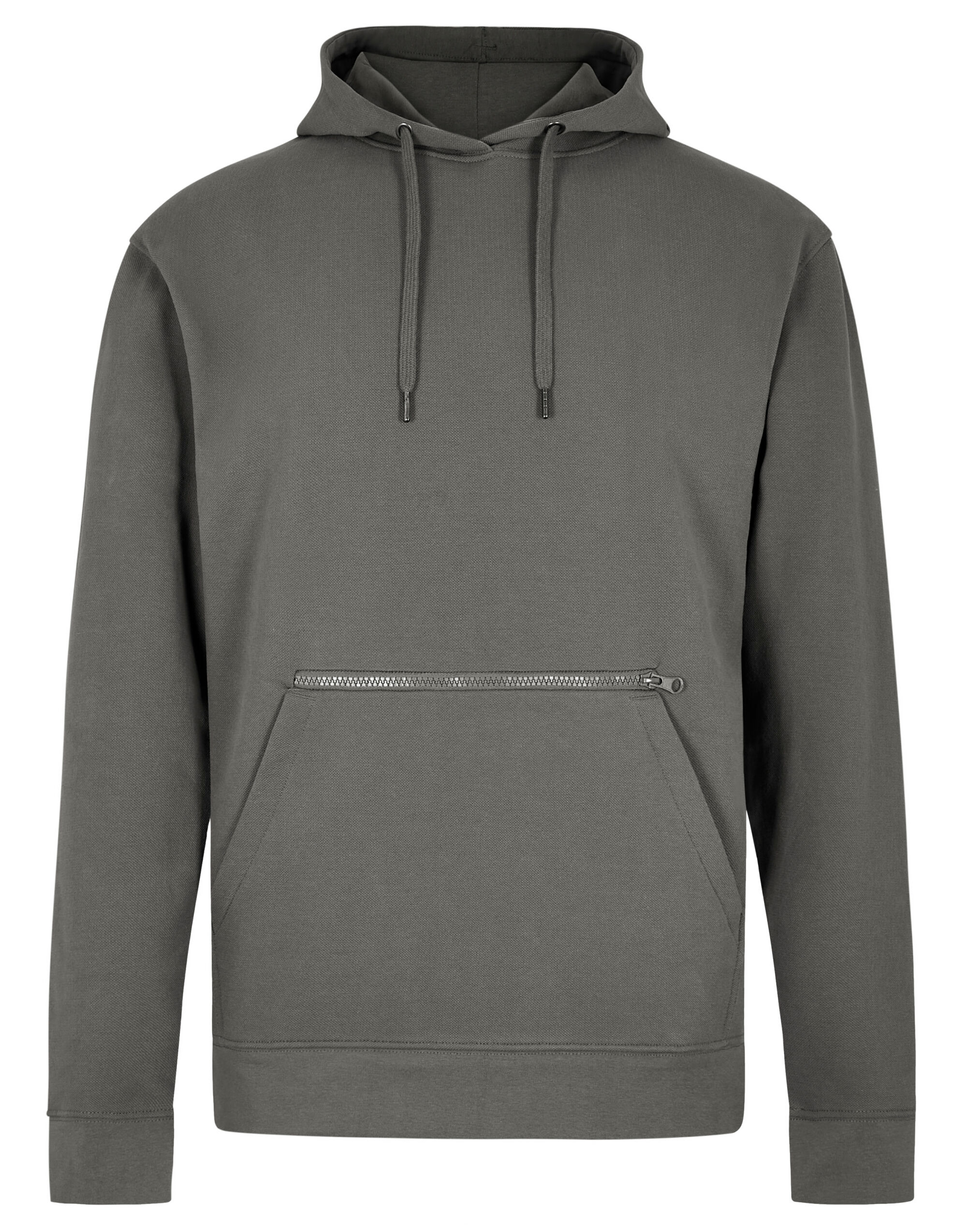 KK338 Regular Fit Pique Hoodie Dark Grey