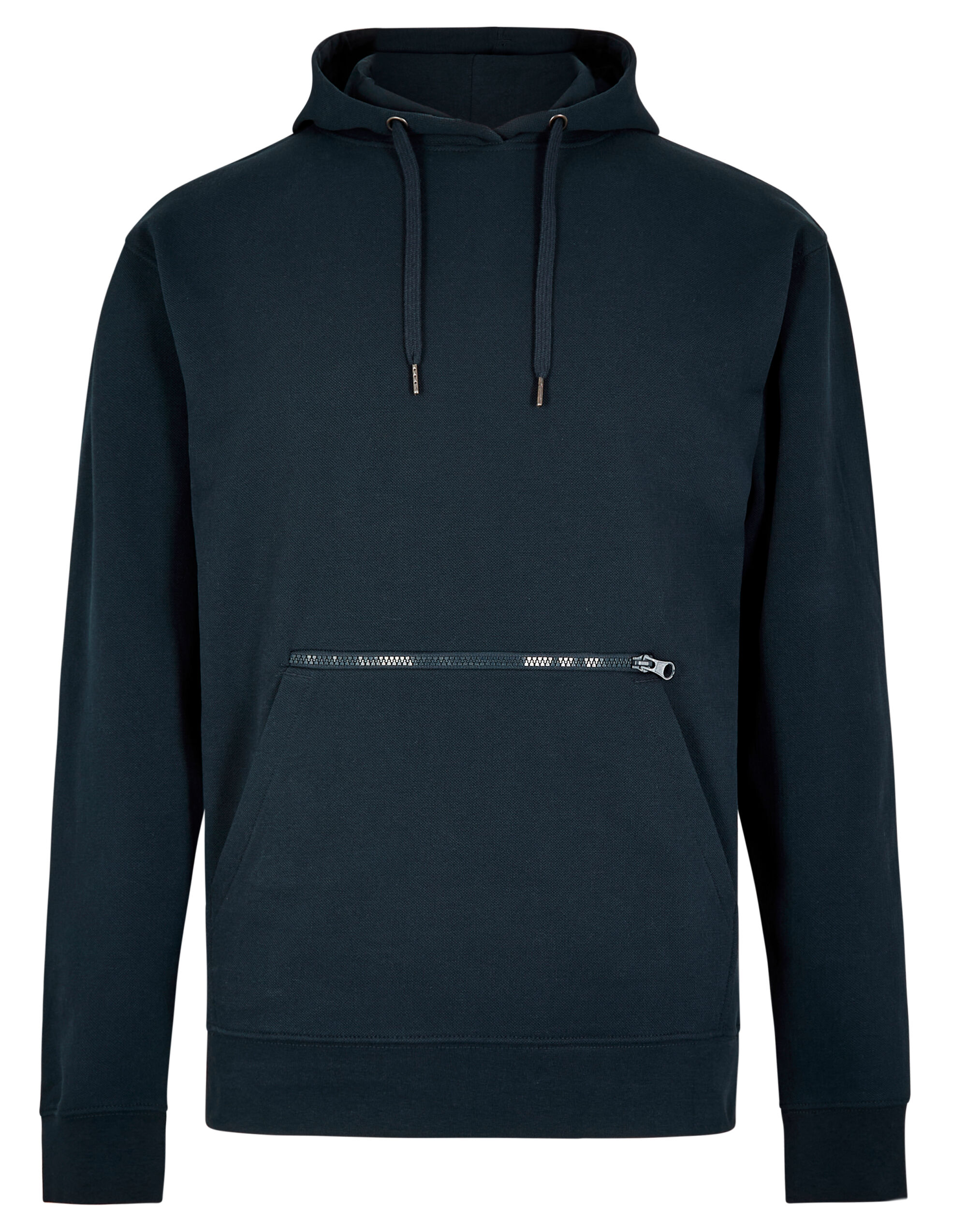 KK338 Regular Fit Pique Hoodie Navy