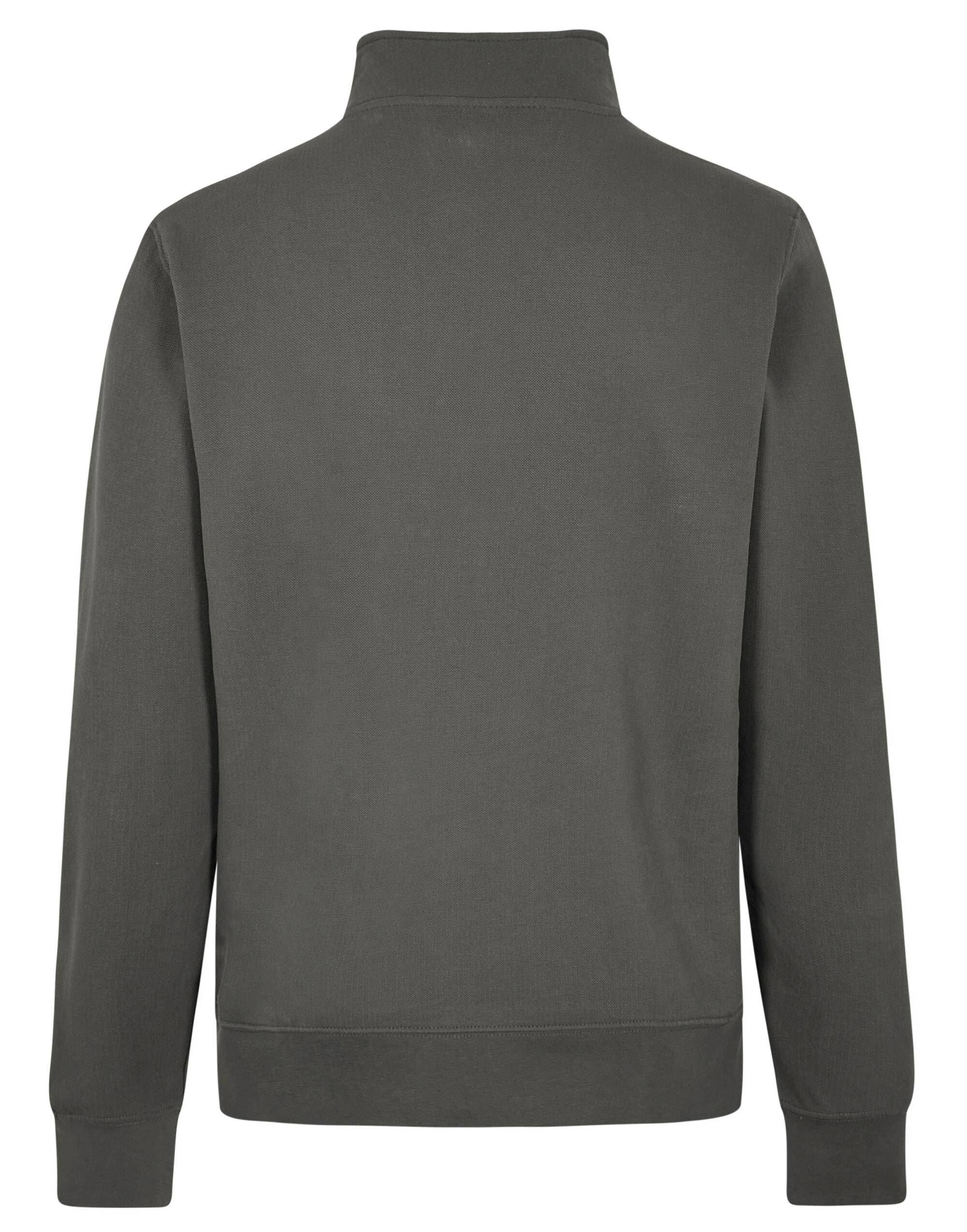 KK339 1/4 Zip Pique Sweatshirt Dark Grey