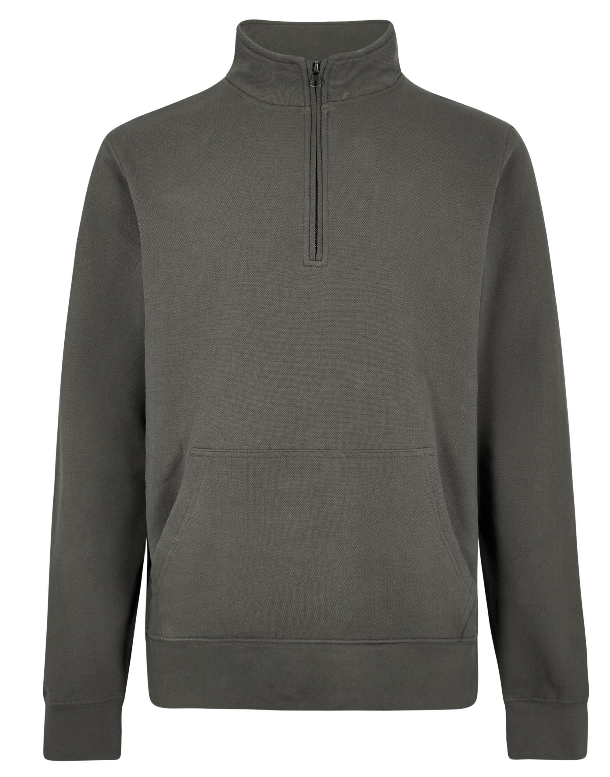 KK339 1/4 Zip Pique Sweatshirt Dark Grey KK339 1/4 Zip Pique Sweatshirt Dark Grey