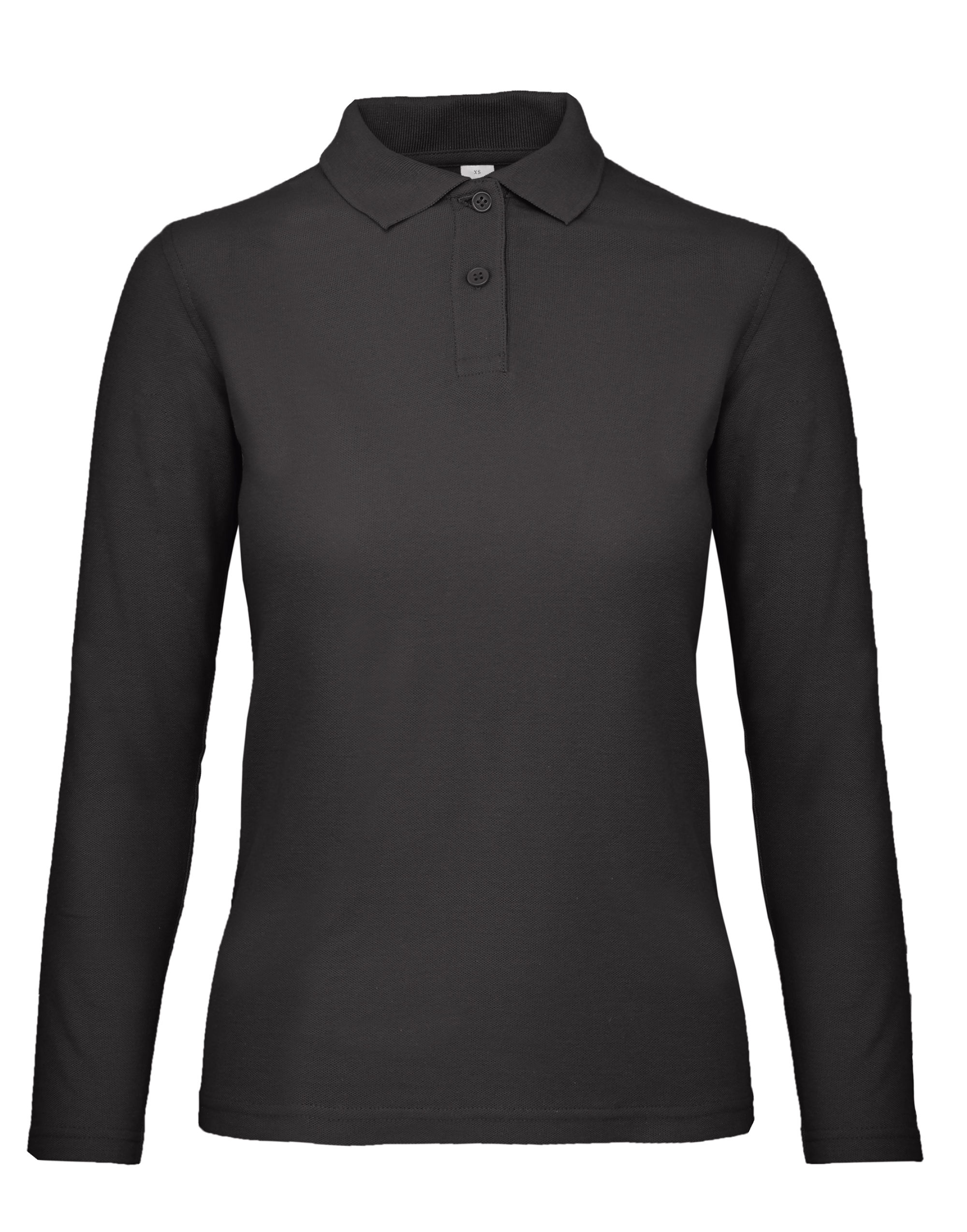 PWI13 ID.001 Women’s Long Sleeve Polo Black PWI13 ID.001 Women’s Long Sleeve Polo Black