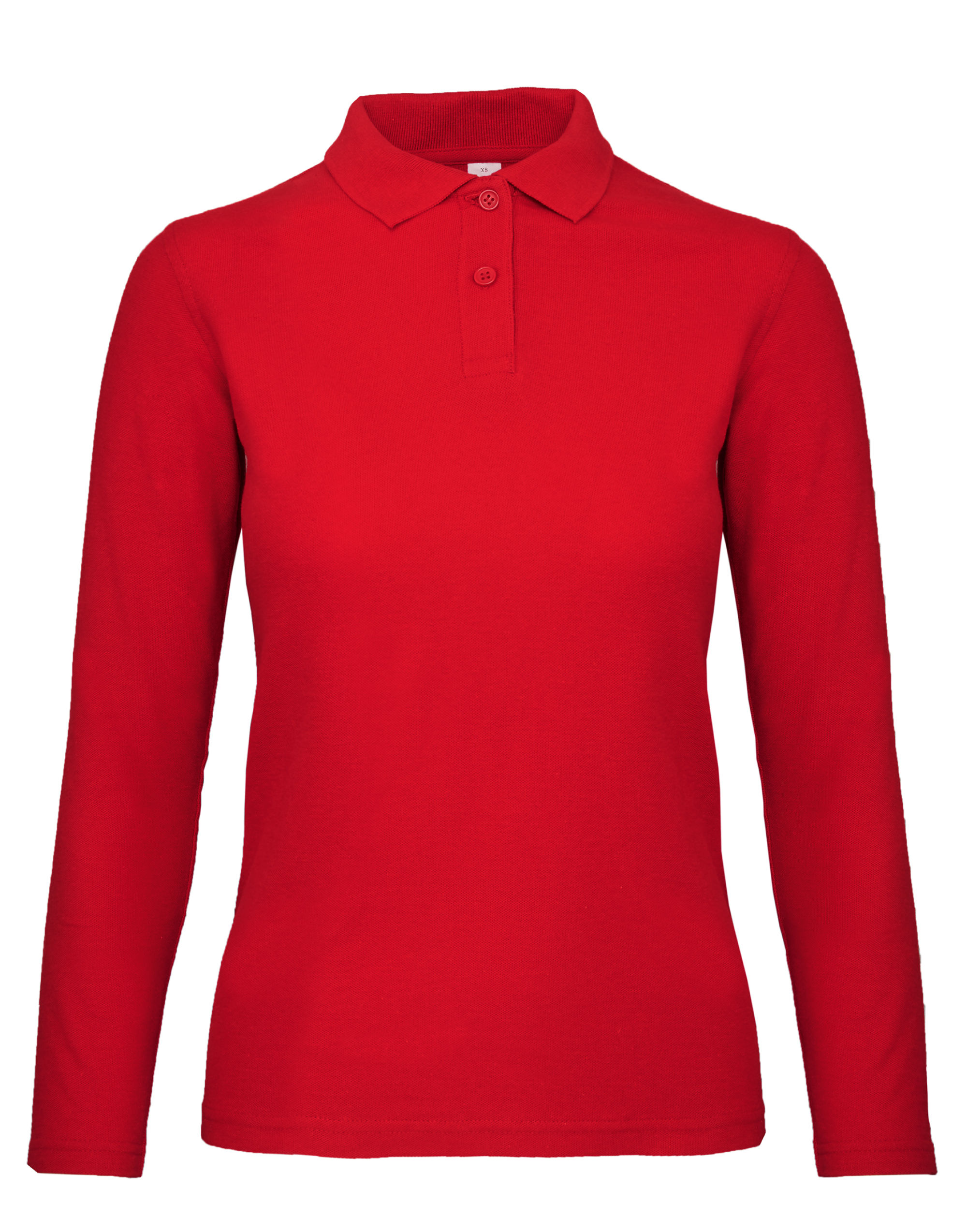 PWI13 ID.001 Women’s Long Sleeve Polo Red PWI13 ID.001 Women’s Long Sleeve Polo Red
