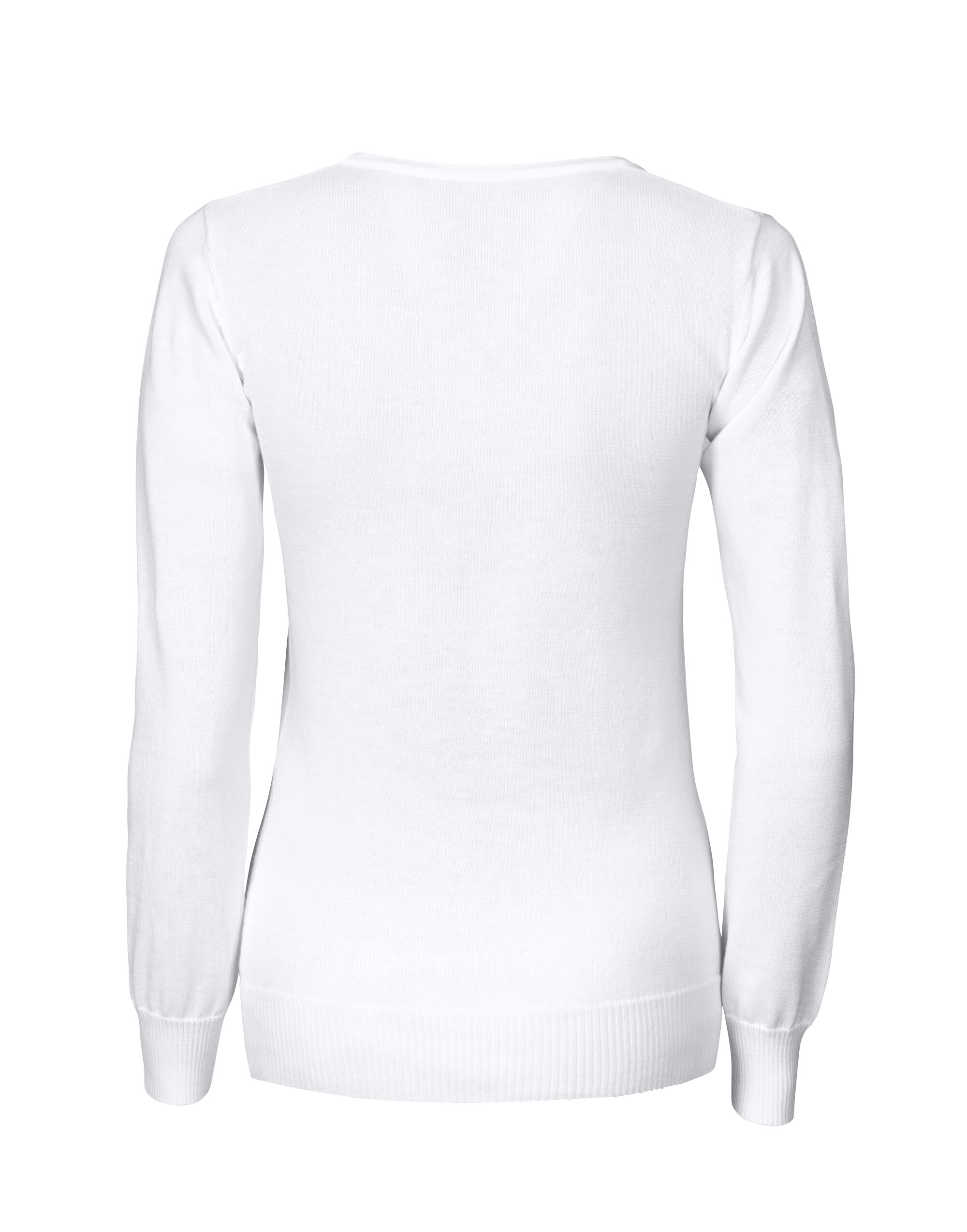 PE2262502 Ladies Forehand Knitted V Neck White