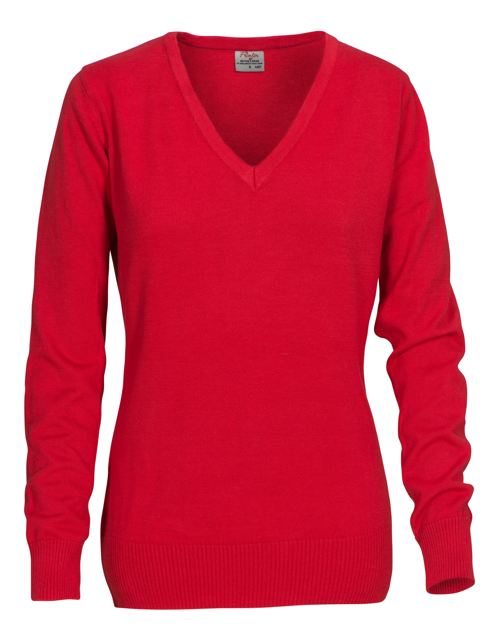 PE2262502 Ladies Forehand Knitted V Neck Red PE2262502 Ladies Forehand Knitted V Neck Red