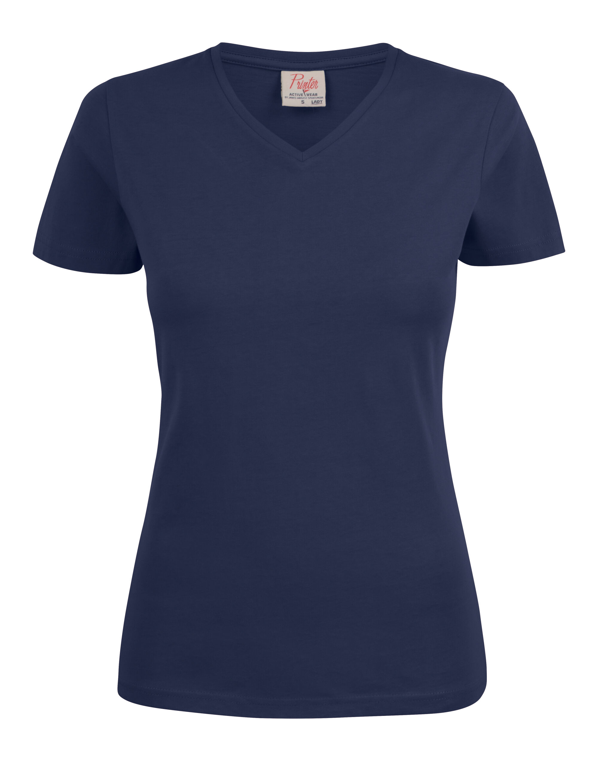 PE2264025 Navy Ladies Heavy V-Neck T-Shirt
