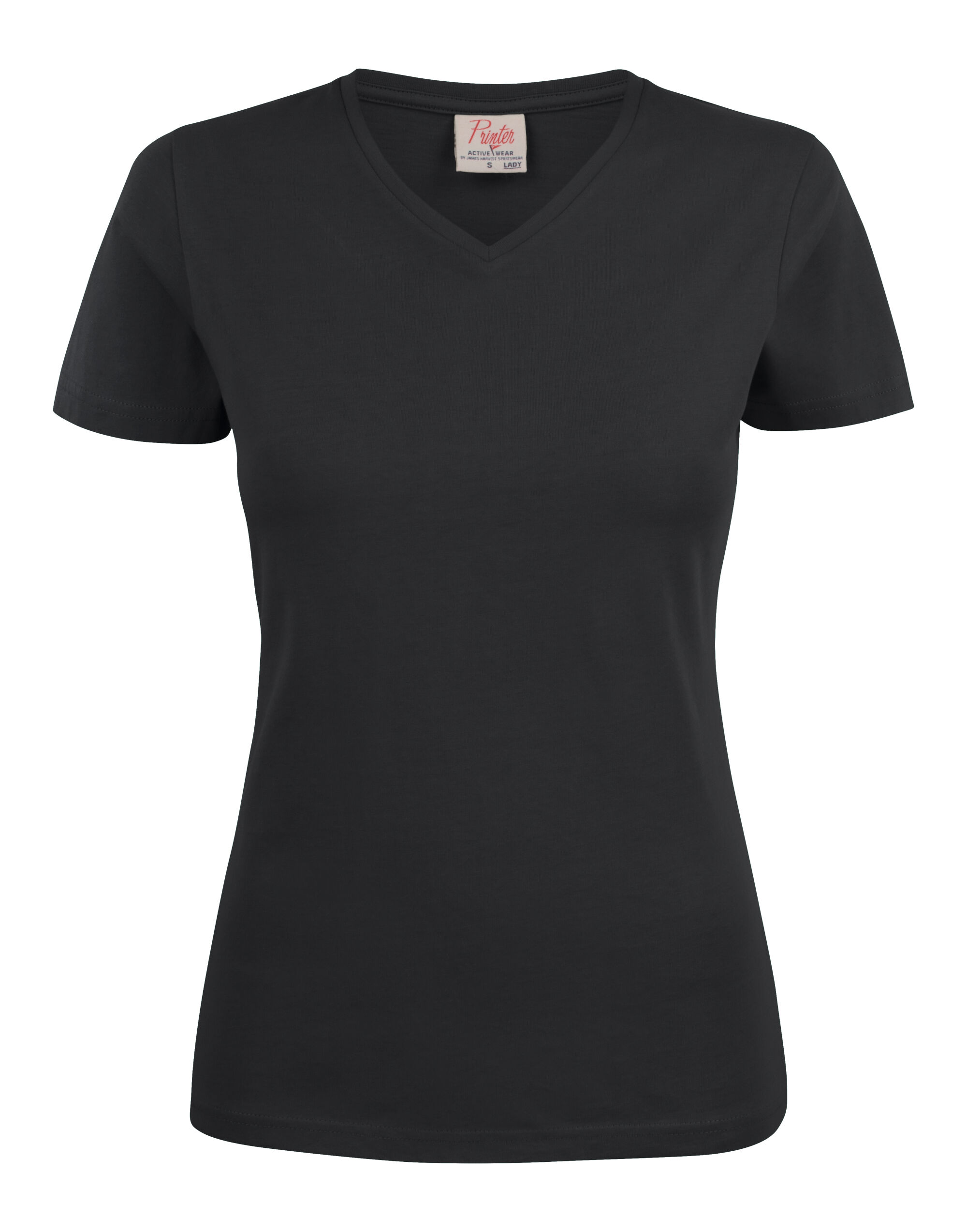 PE2264025 Ladies Heavy V-Neck T-Shirt Black PE2264025 Ladies Heavy V-Neck T-Shirt Black