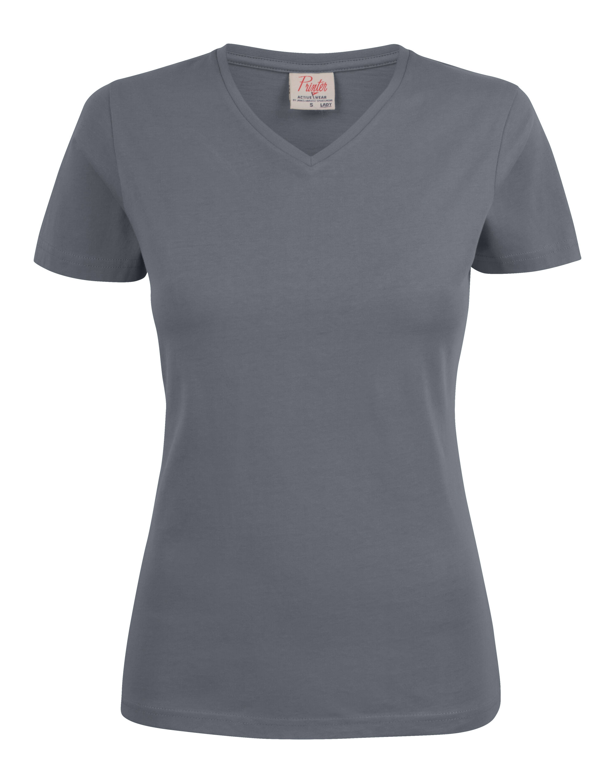 PE2264025 Steel Grey Ladies Heavy V-Neck T-Shirt PE2264025 Steel Grey Ladies Heavy V-Neck T-Shirt