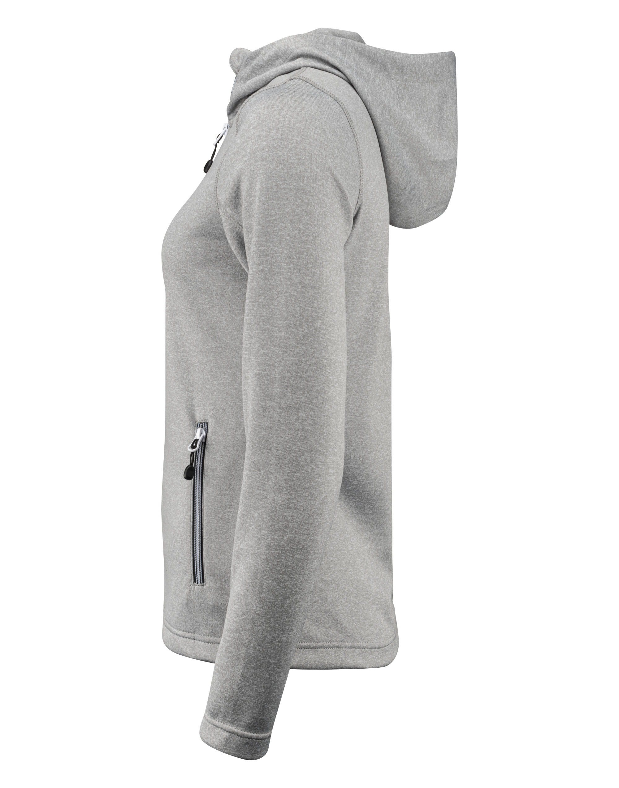 PR2262057 Grey Melange Ladies Layback F/Z Hoodie