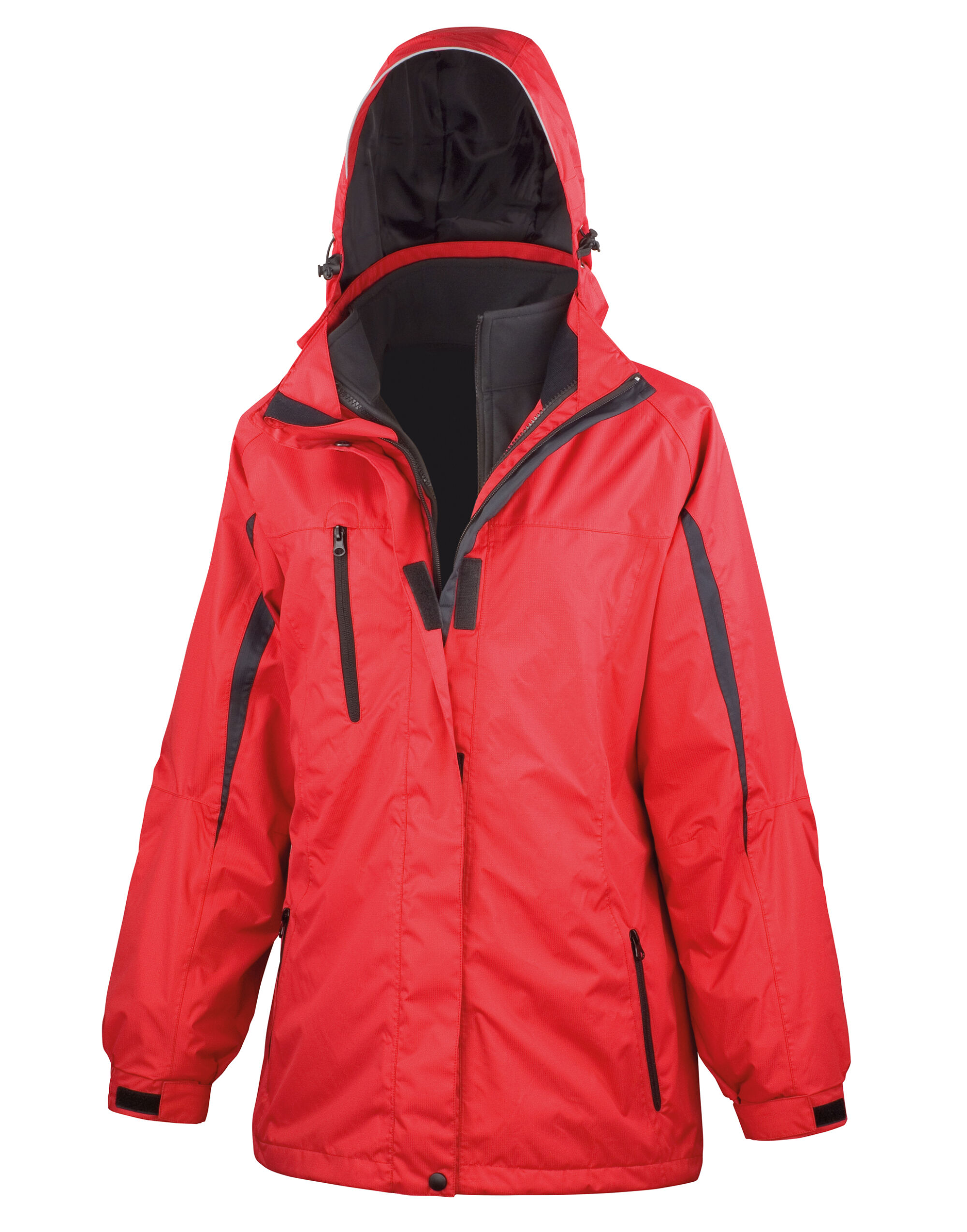 R400F Women’s 3-in-1 Journey Jacket with softshell inner Red/Black