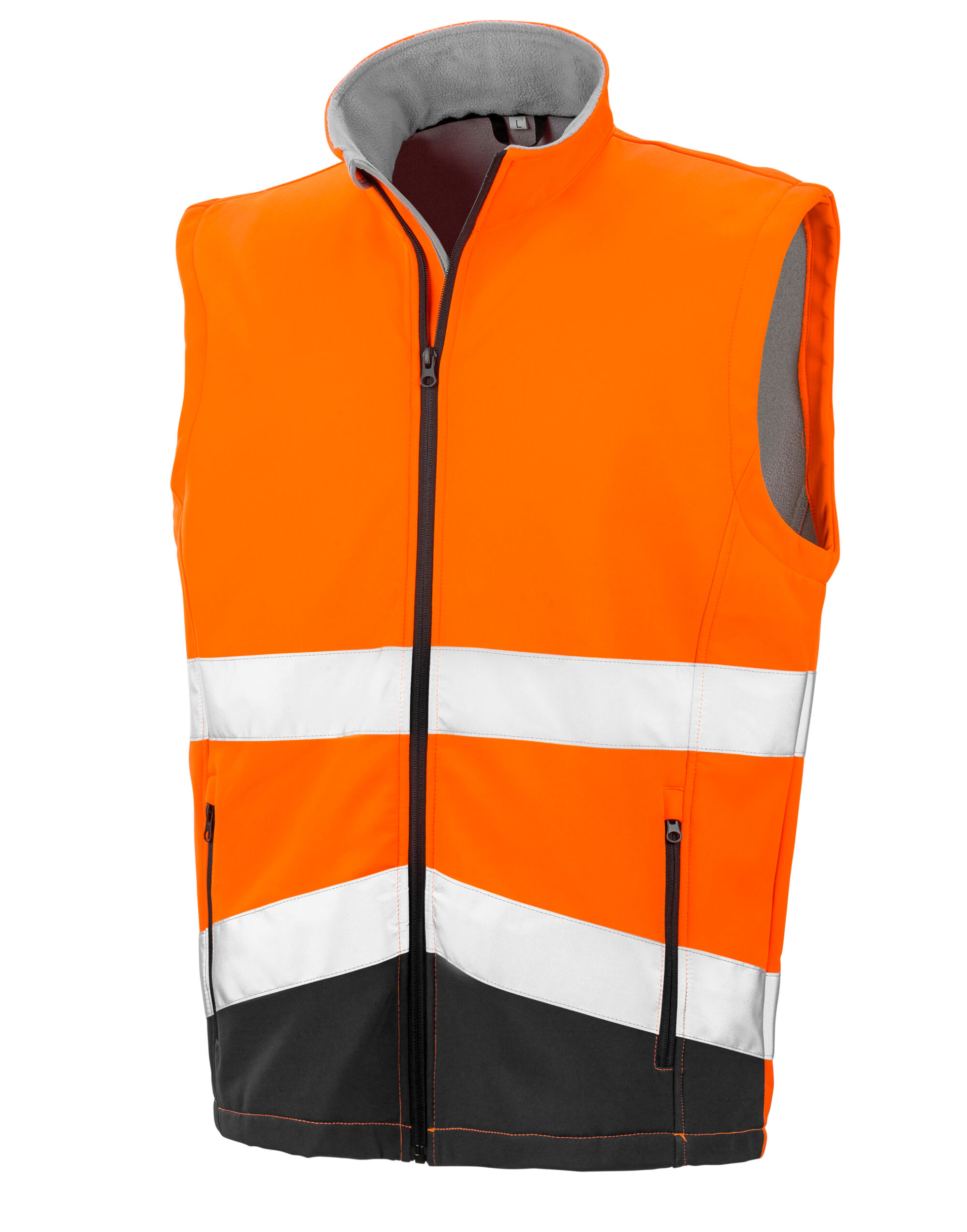 R451X Fluorescent Orange/Black Printable Safety Softshell Gilet R451X Fluorescent Orange/Black Printable Safety Softshell Gilet
