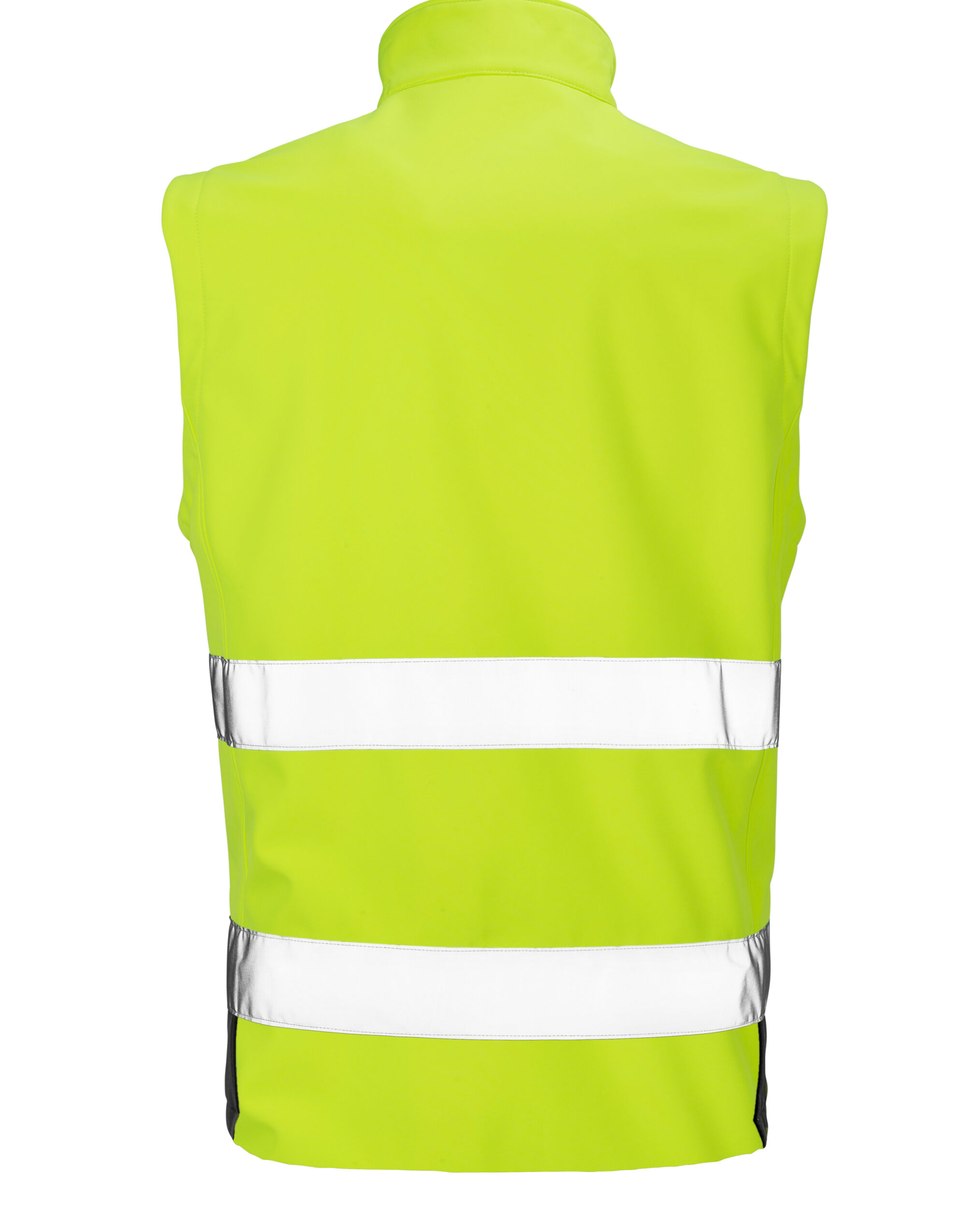R451X Fluorescent Yellow/Black Printable Safety Softshell Gilet