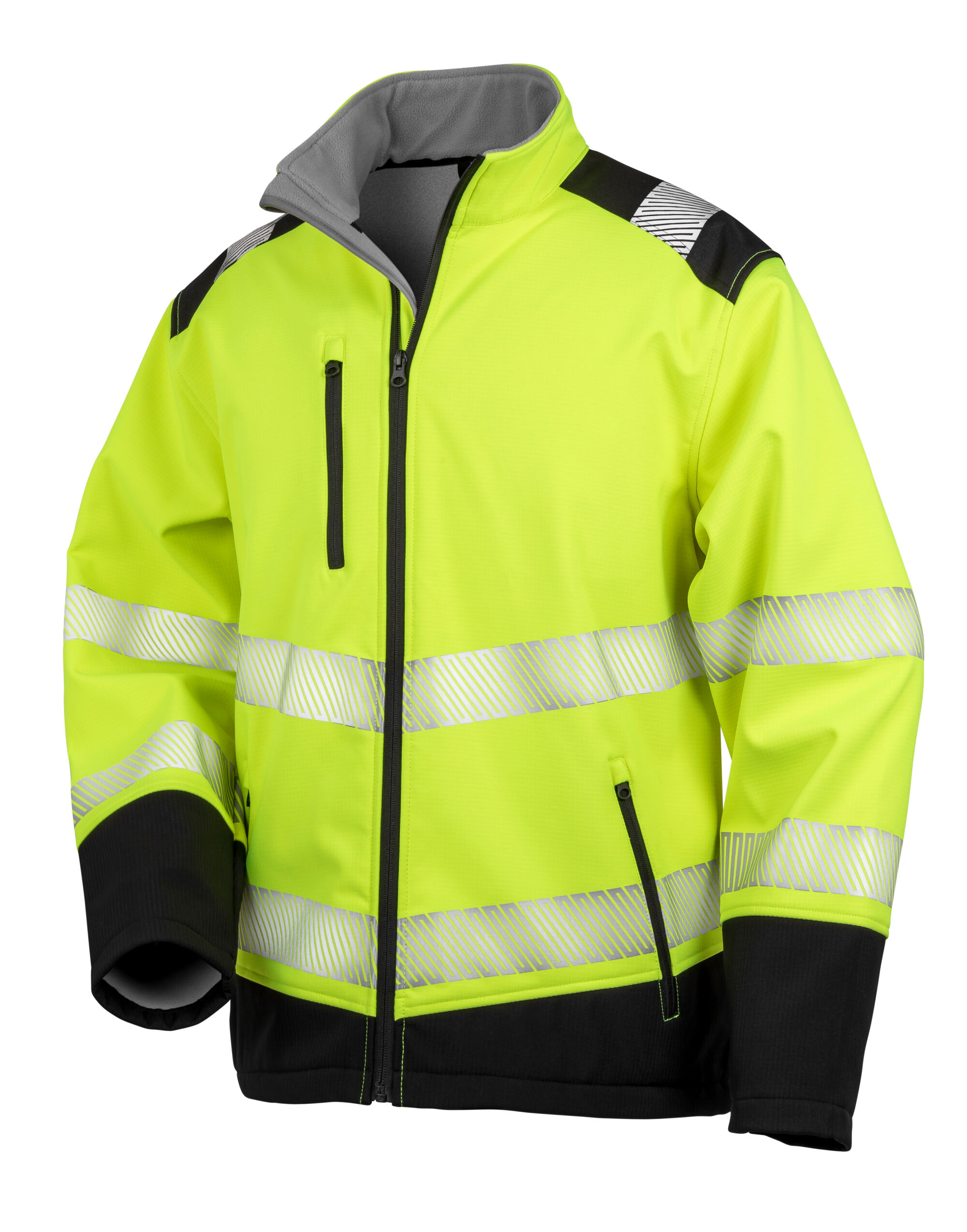 R476X Fluorescent Yellow/Black Printable Ripstop Safety Softshell