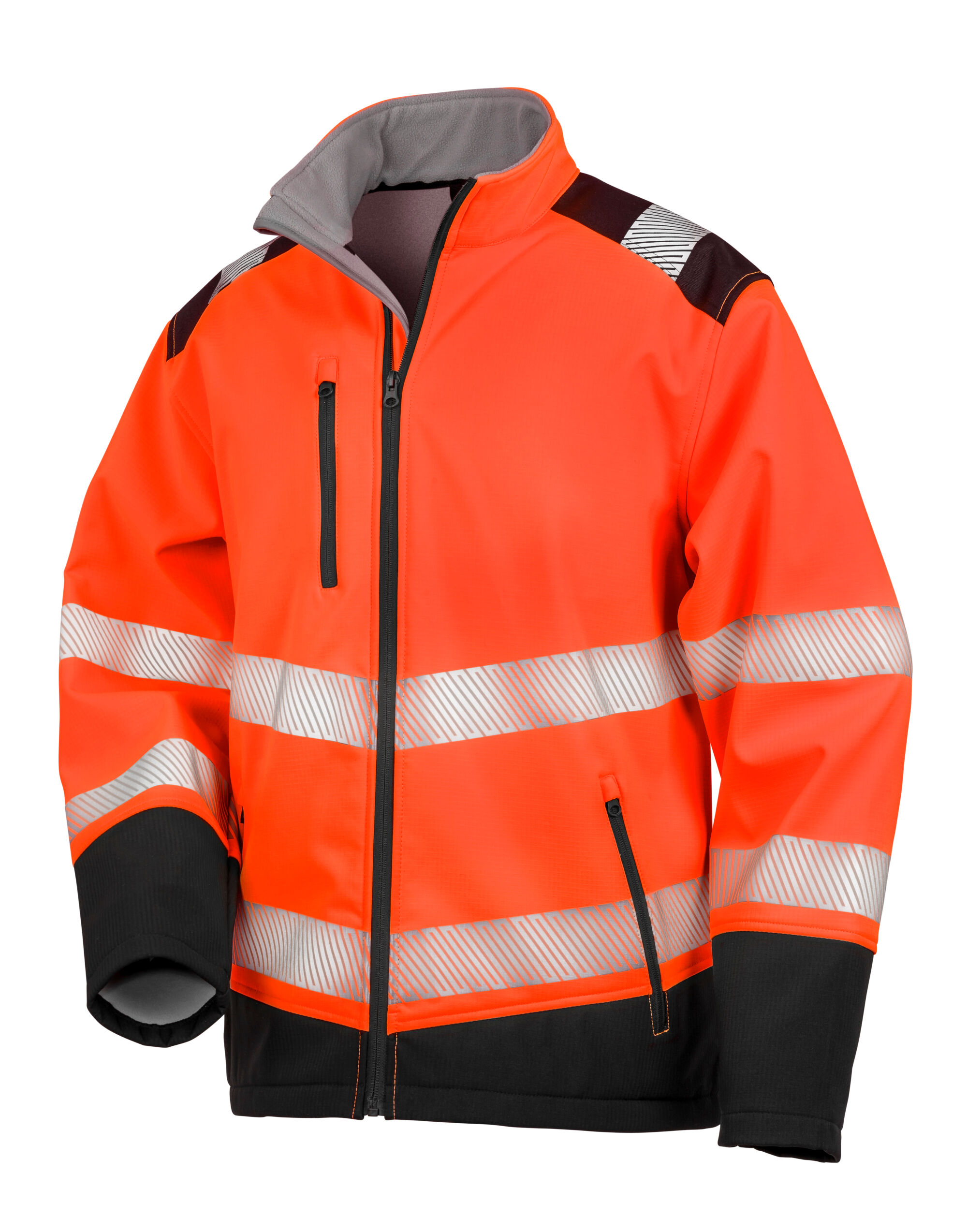 R476X Fluorescent Orange/Black Printable Ripstop Safety Softshell