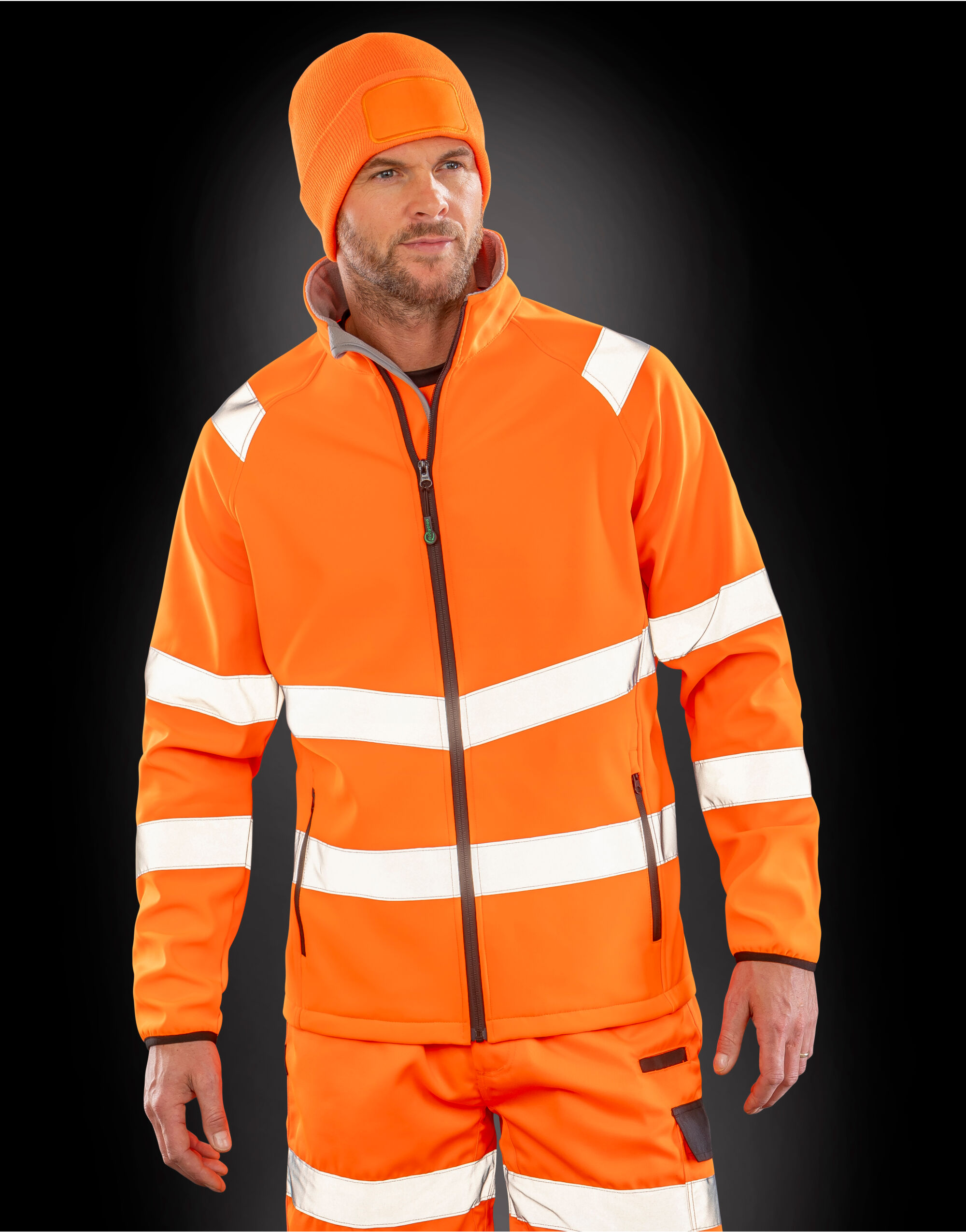 R505X Recycled Printable Safety Softshell Fluoresent Orange