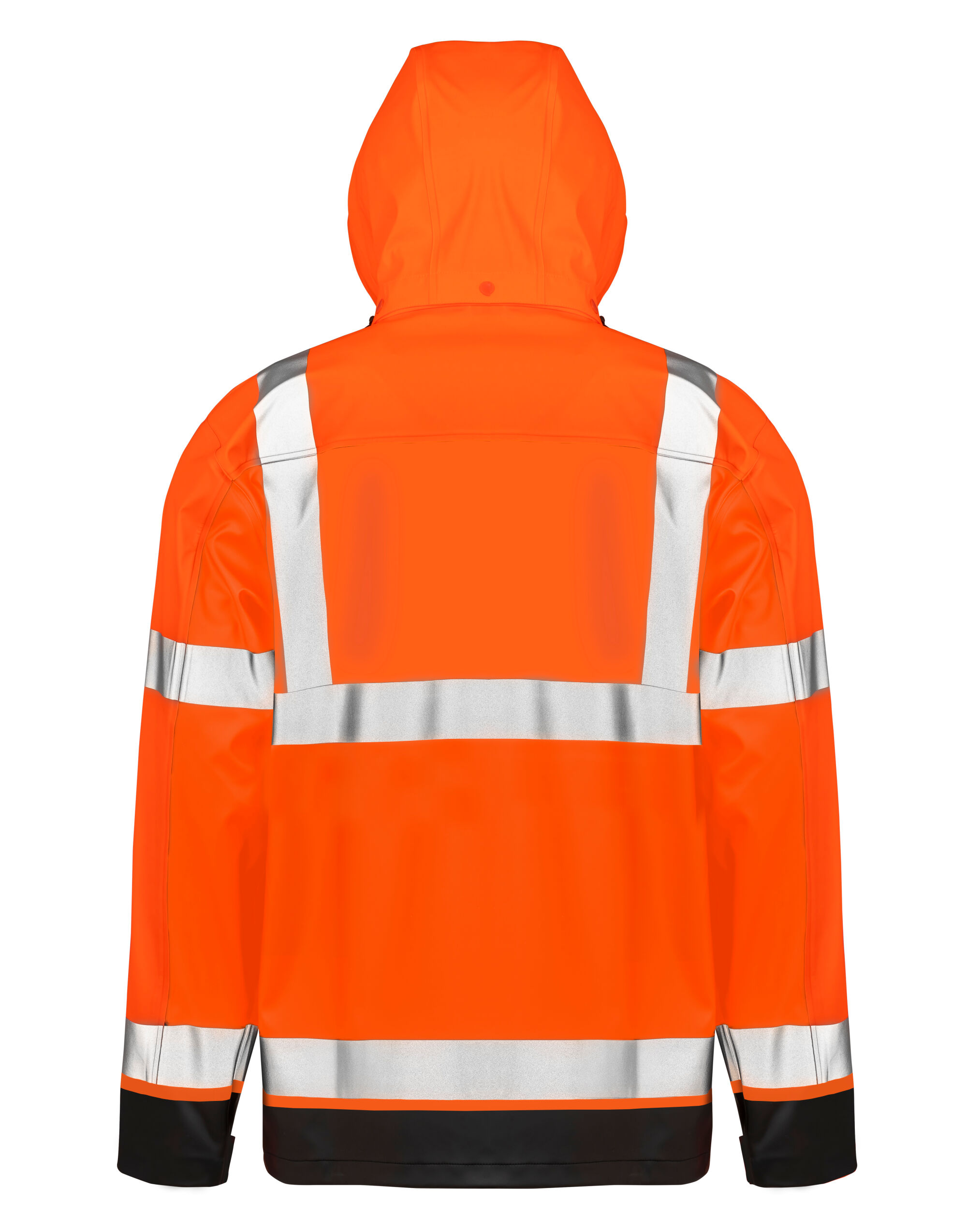 R507X Fluorescent Orange/Black Heavy Duty Prism PU Safe & Dry Jacket With Recycled Backing