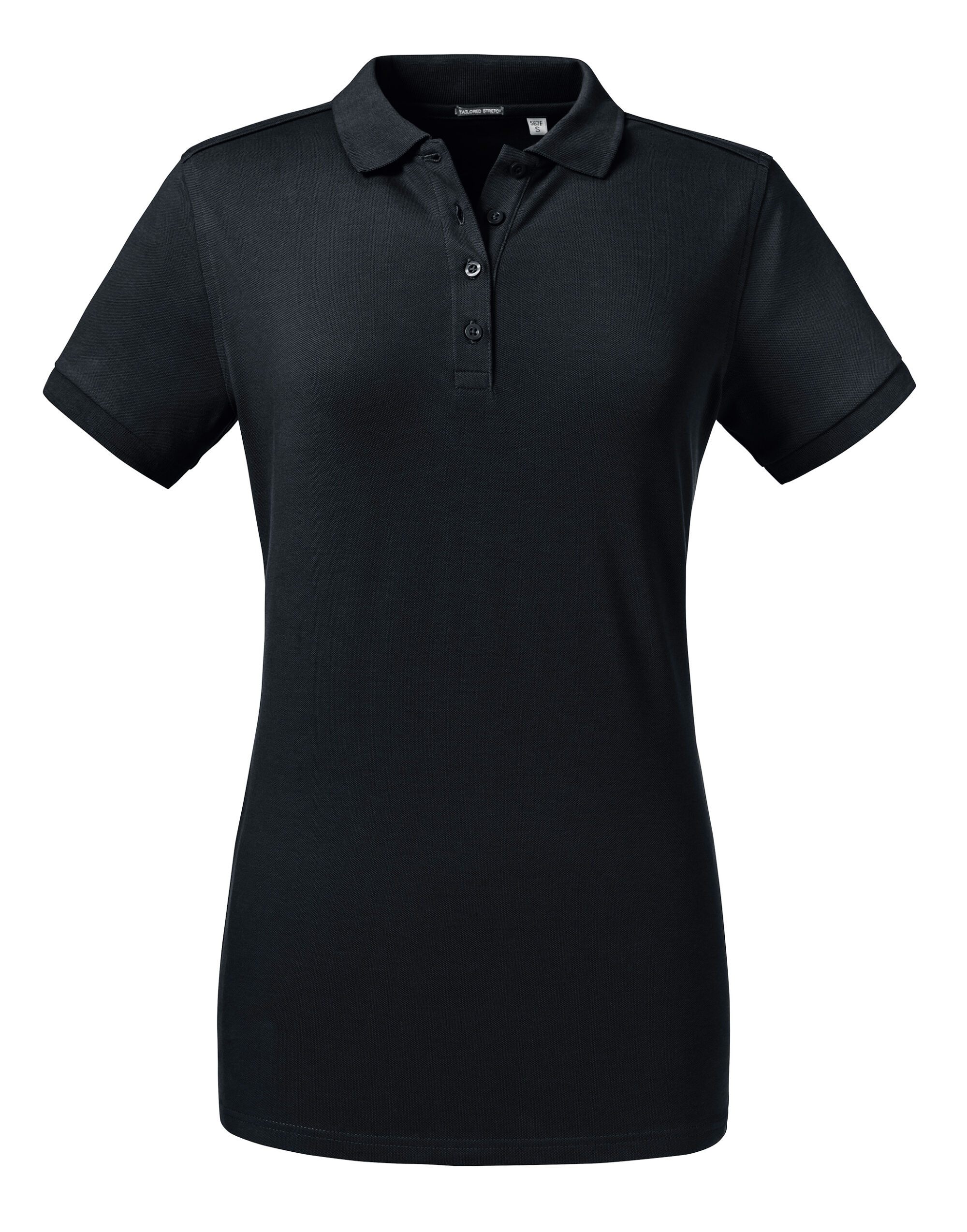R567F Ladies’ Tailored Stretch Polo Black