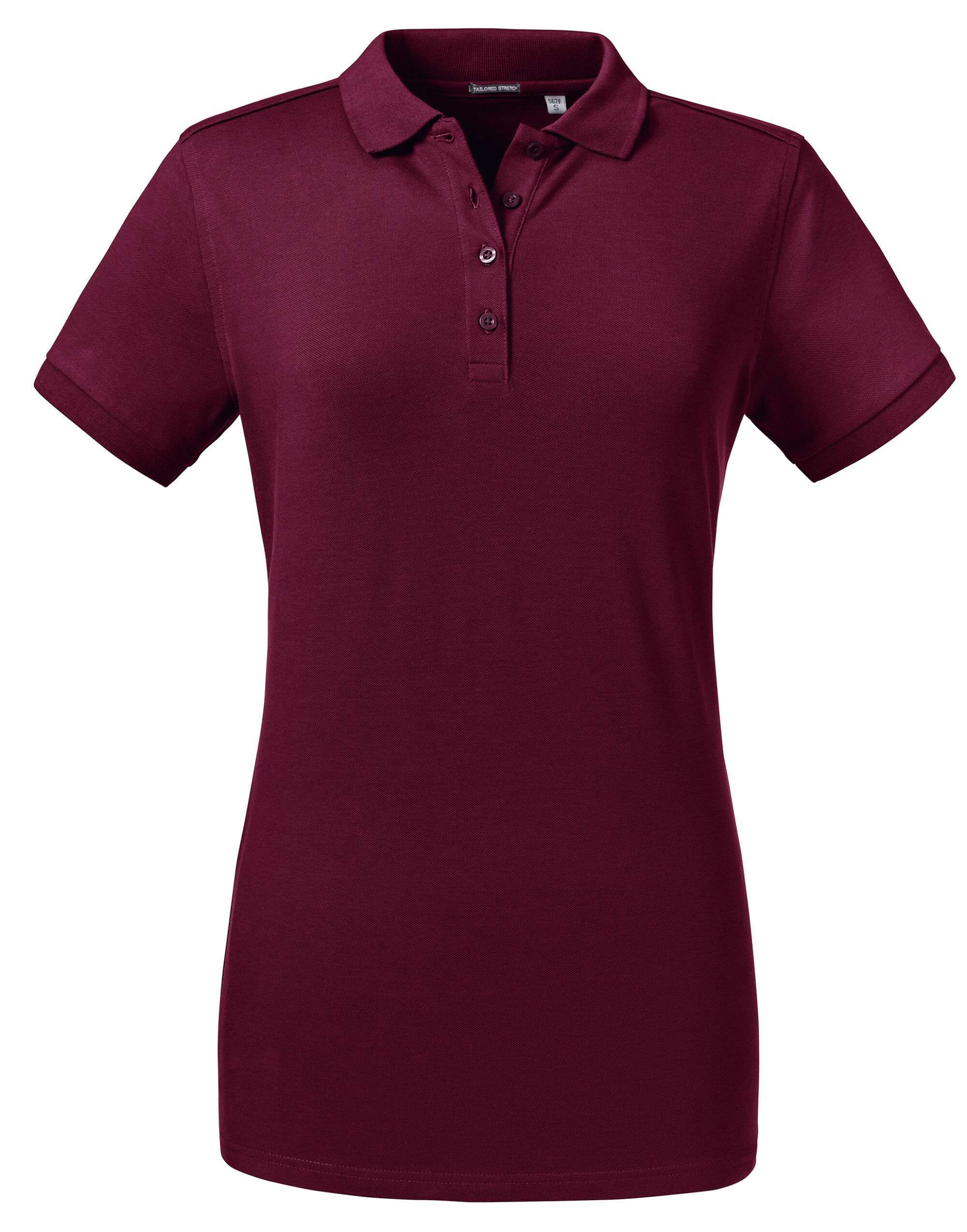 R567F Ladies’ Tailored Stretch Polo Burgundy