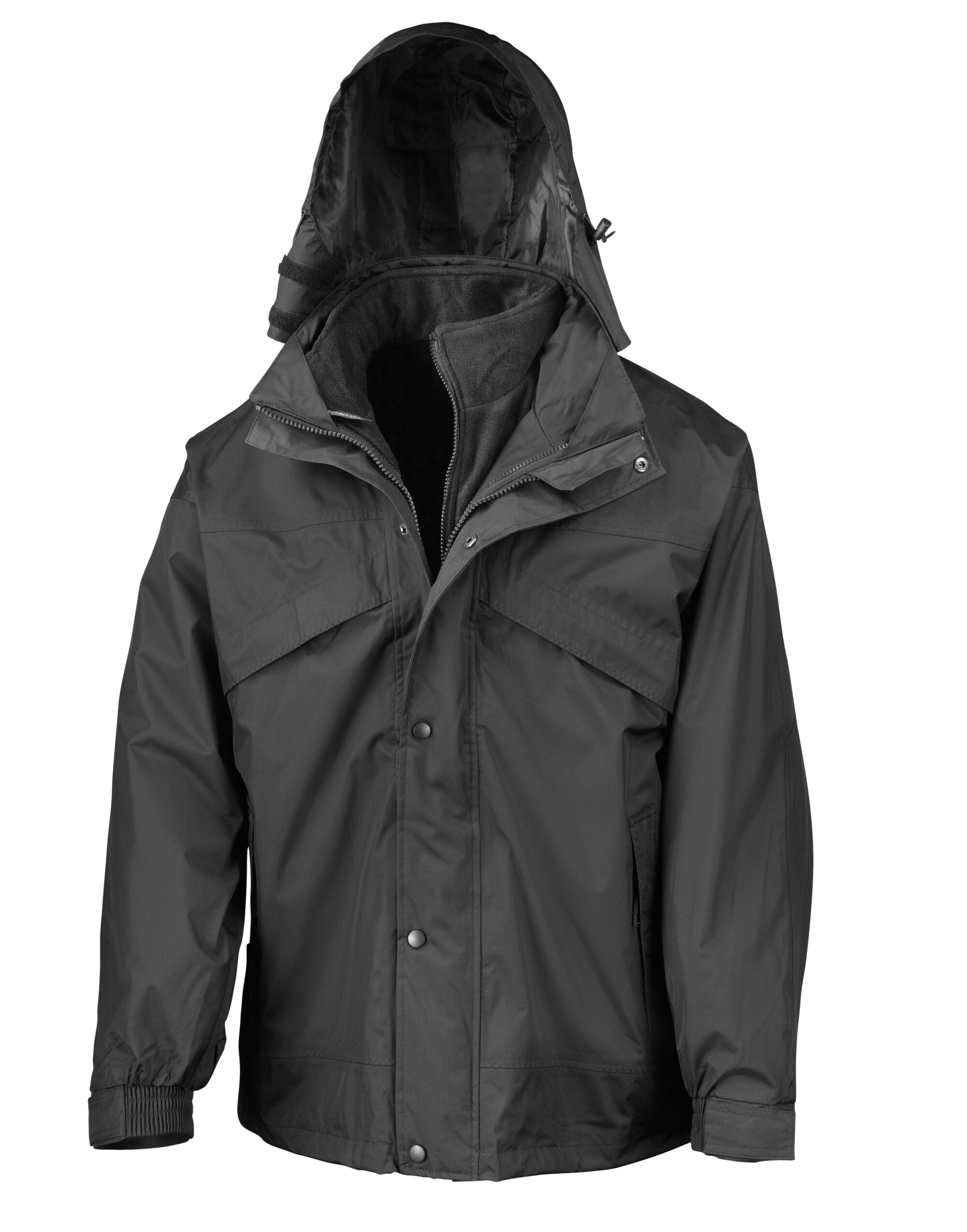 R68X 3-in-1 Zip and Clip Jacket Black