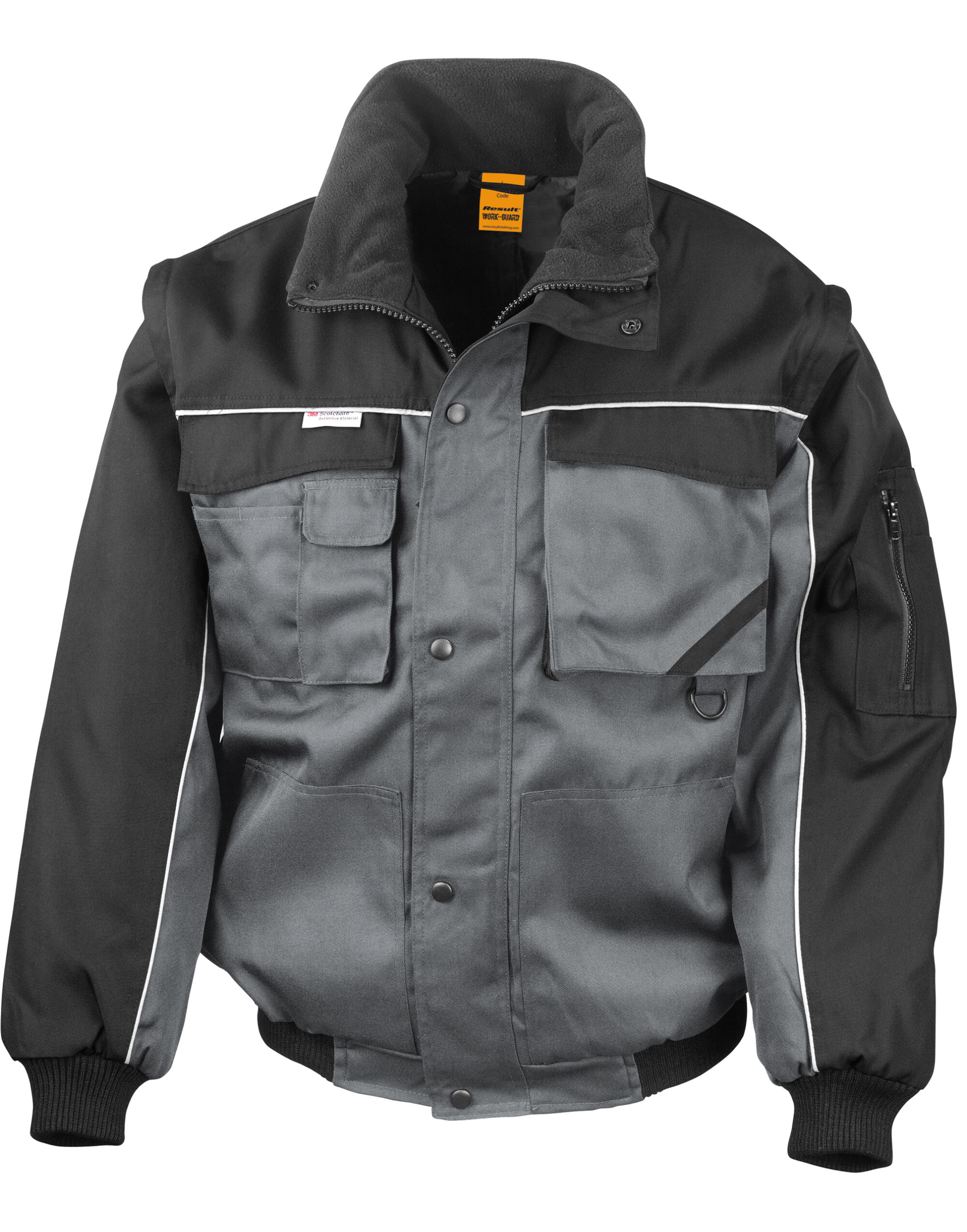 R71X Zip Sleeve Heavy Duty Jacket Grey/Black