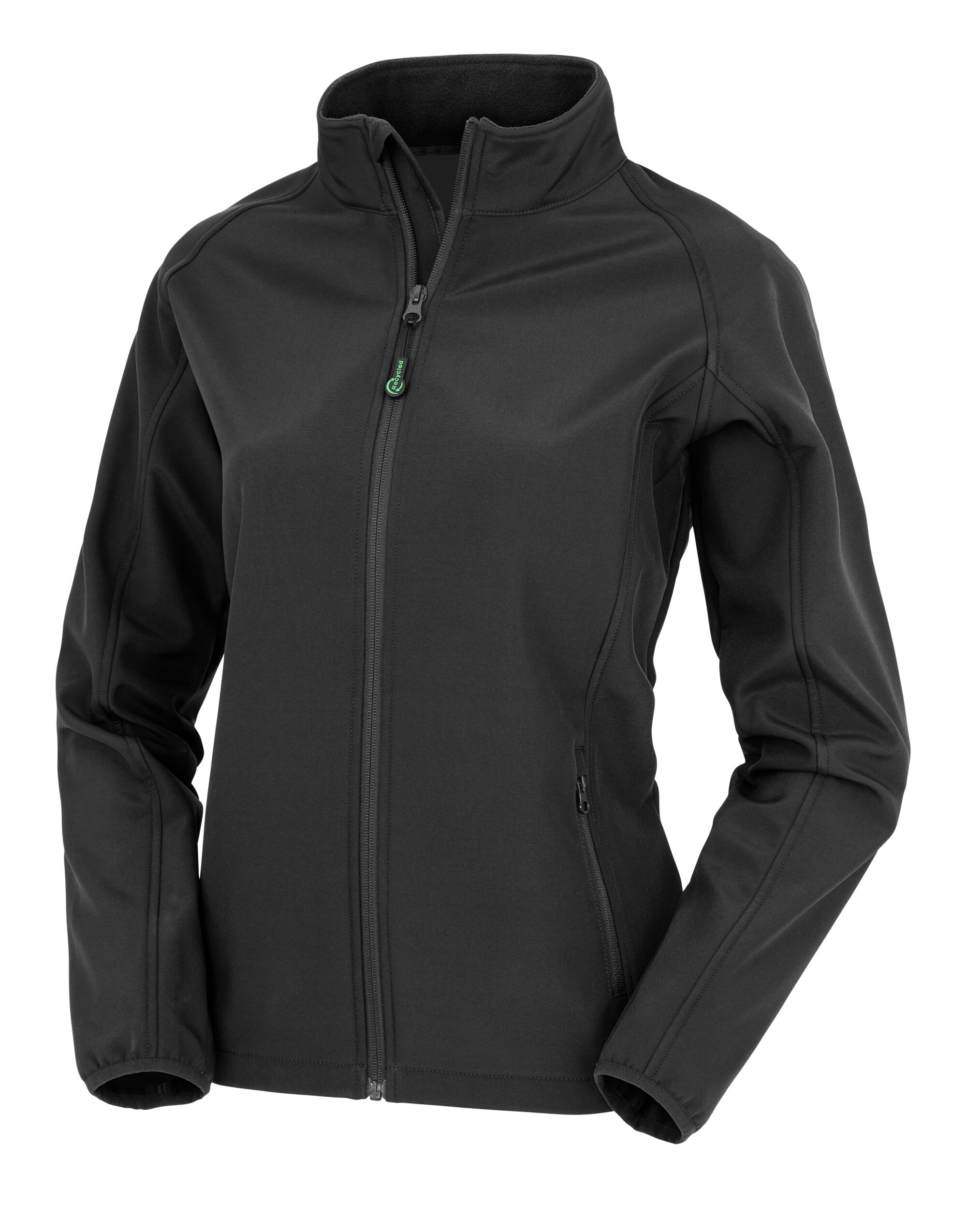 R901F Black Ladies’ Recycled 2-Layer Printable Softshell