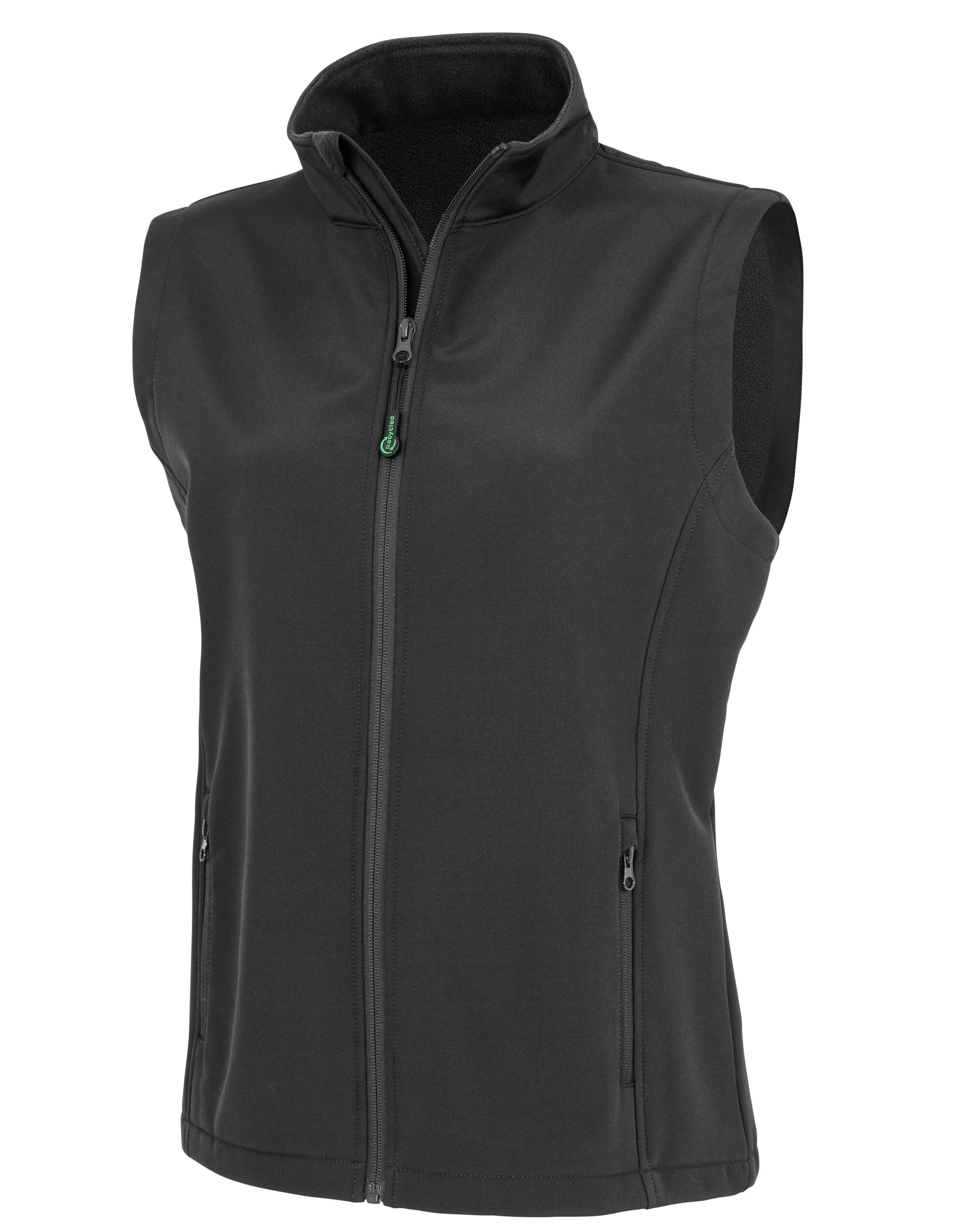 R902F Ladies’ Recycled 2-Layer Printable Softshell Bodywarmer Black