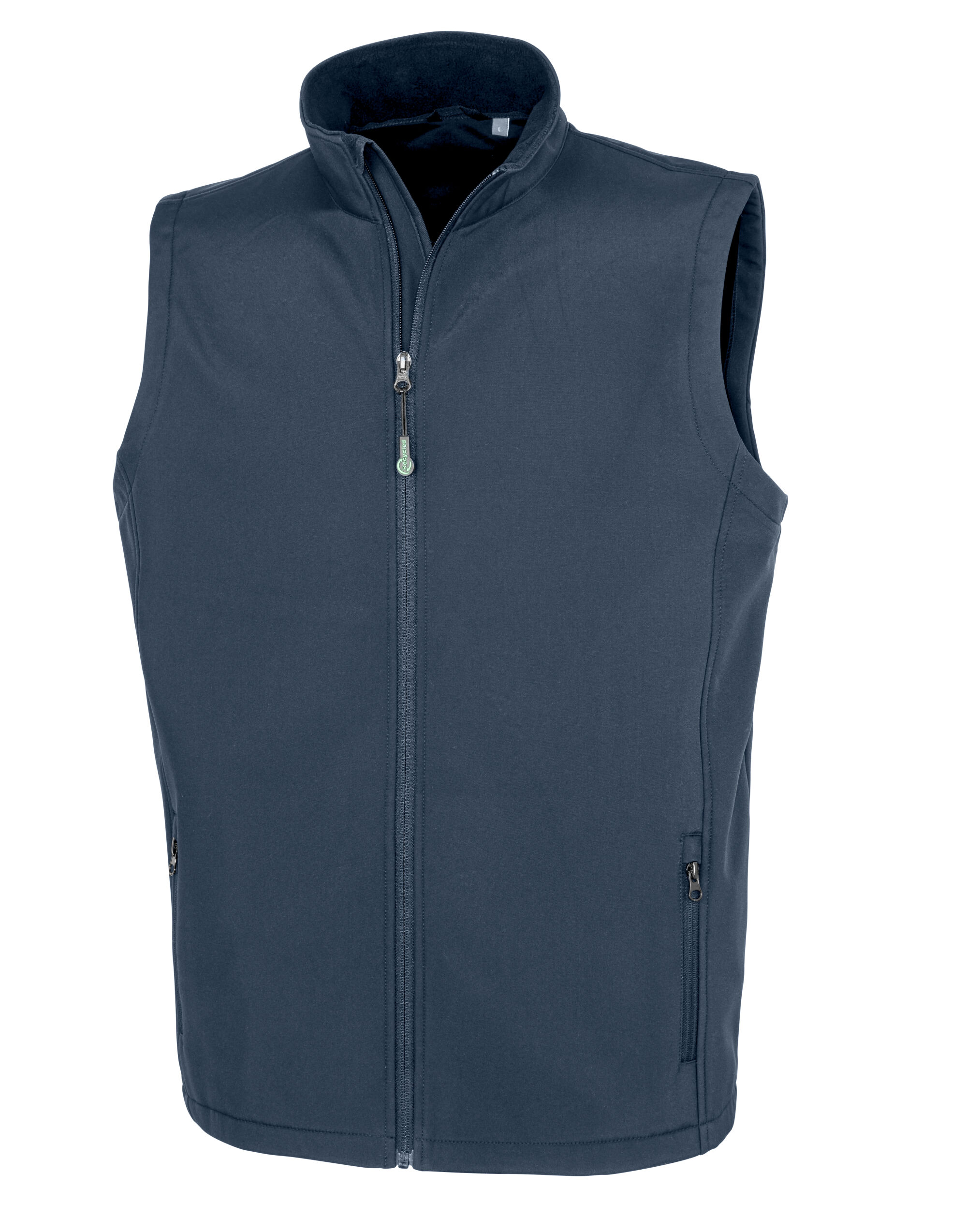 R902M Navy Men’s Recycled 2-Layer Printable Softshell Bodywarmer