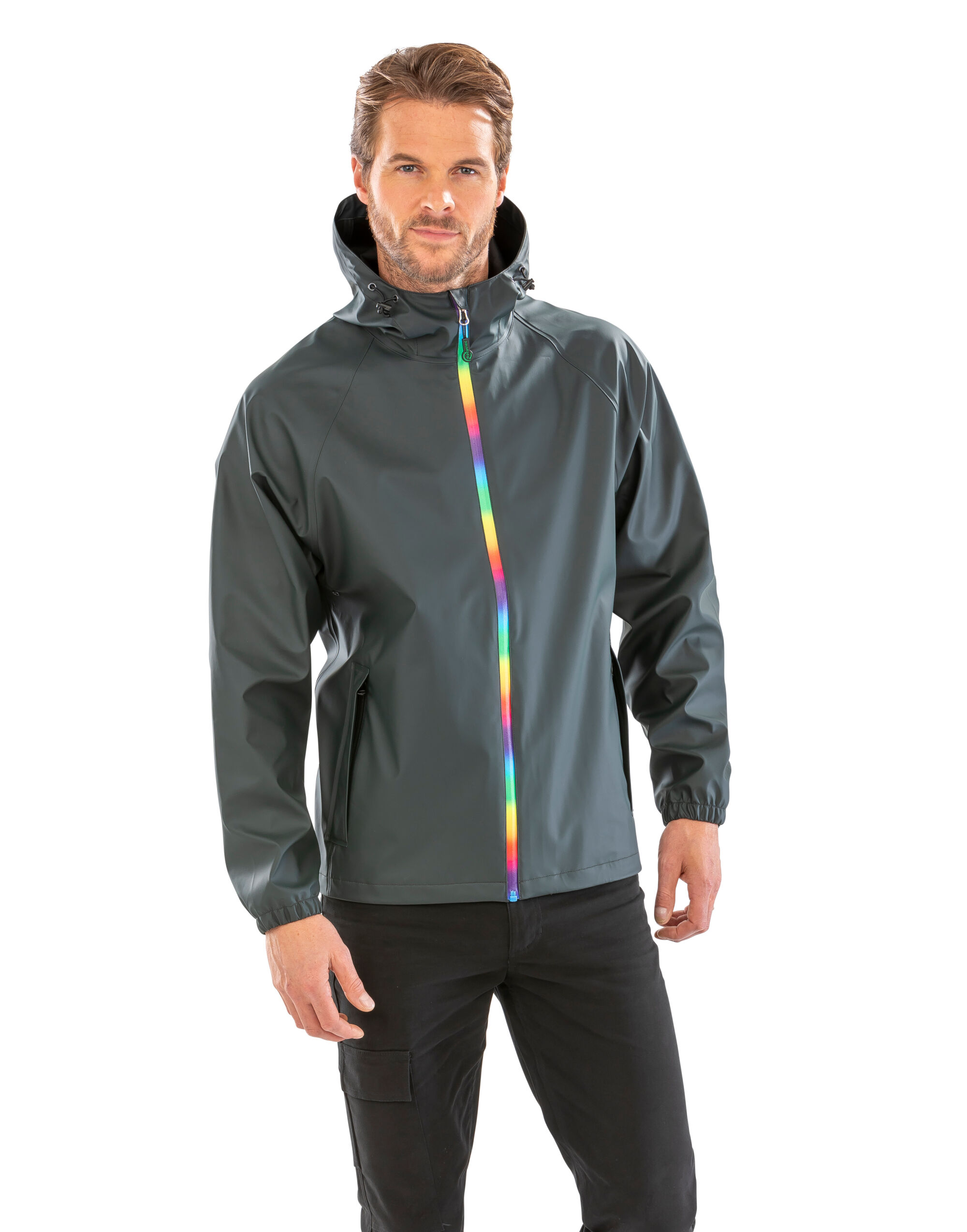 R908X Black Olive Prism PU Waterproof Jacket