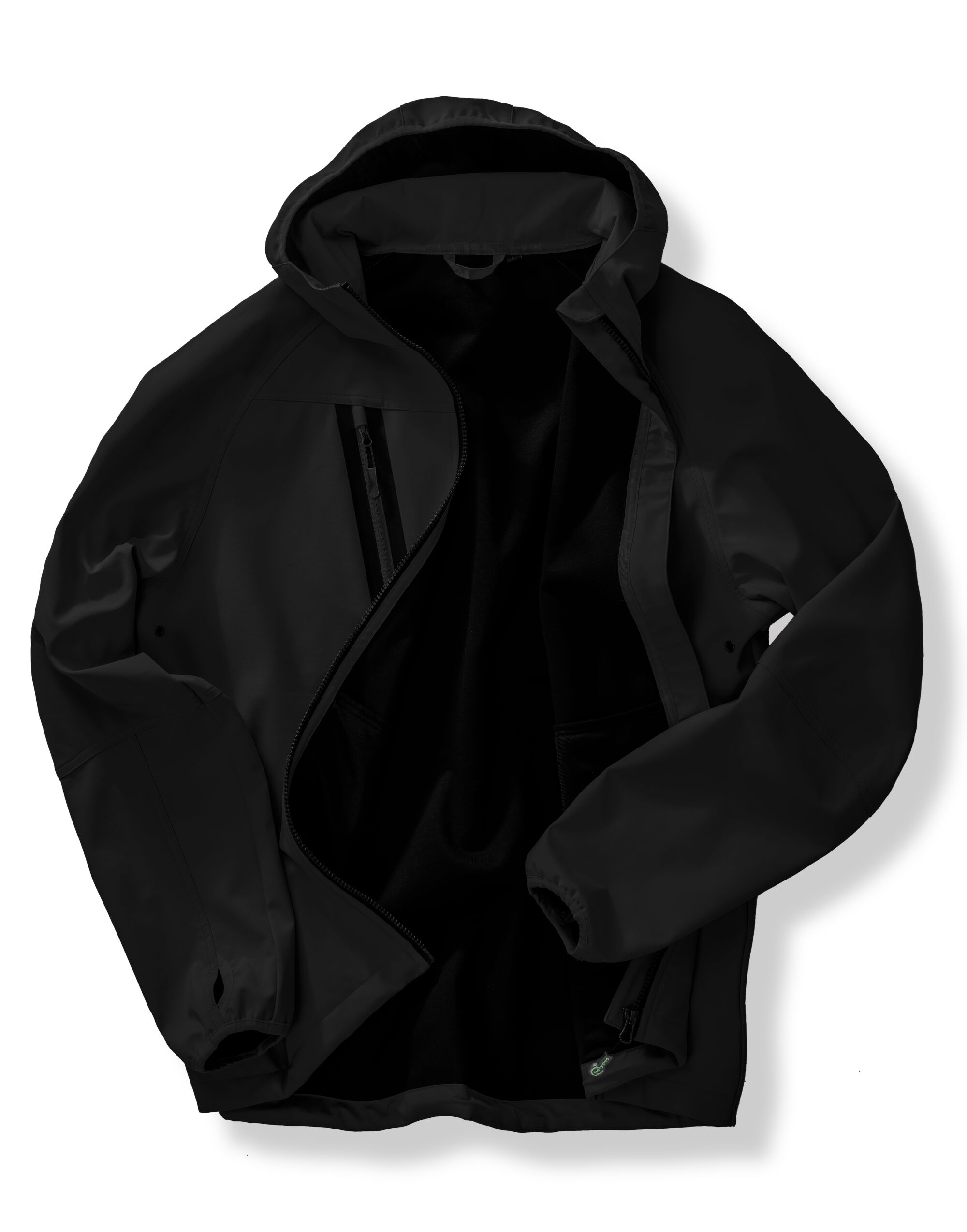 R909X Black/Black 3-Layer Recycled Printable Casual Hooded Softshell