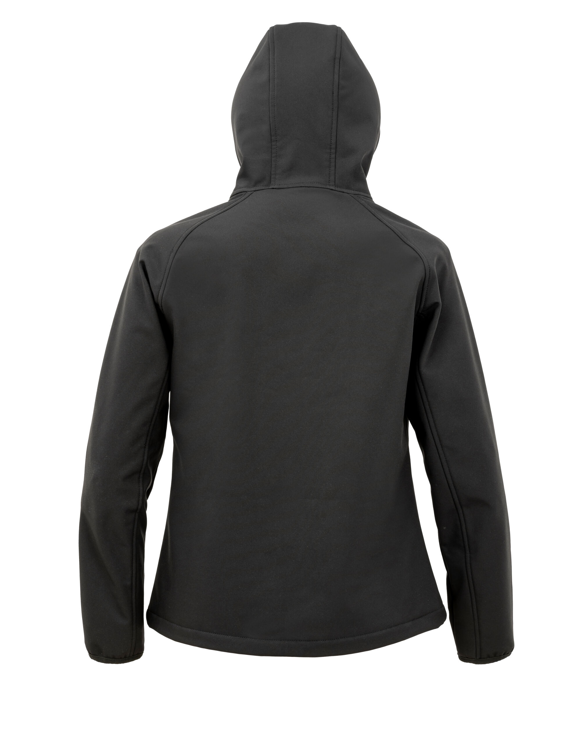R911F Black Ladies 3-Layer Recycled Printable Hooded Softshell