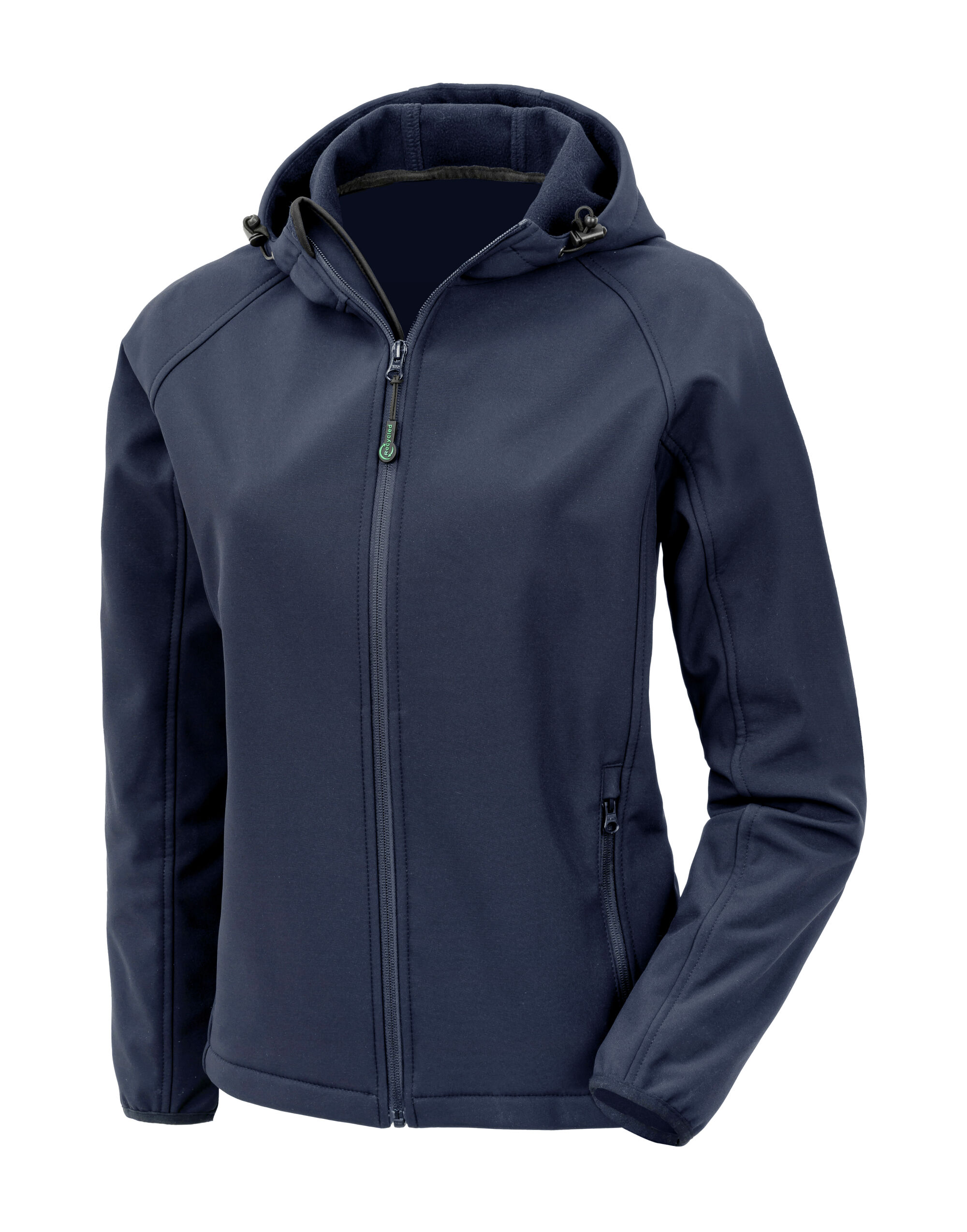 R911F Navy Ladies 3-Layer Recycled Printable Hooded Softshell