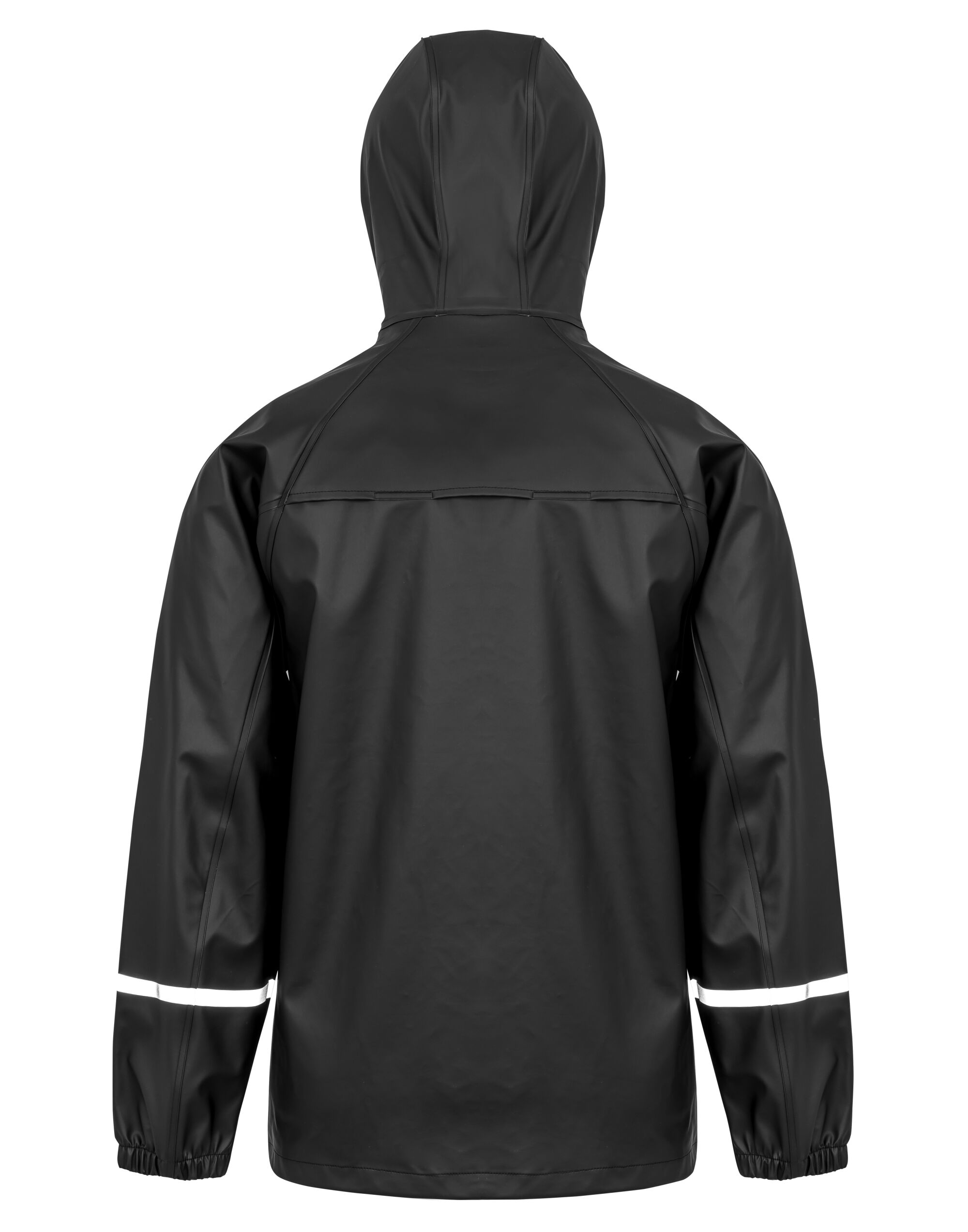 R915X Prism PU Waterproof Jacket With Reflective Bands and Recycled Backing Black