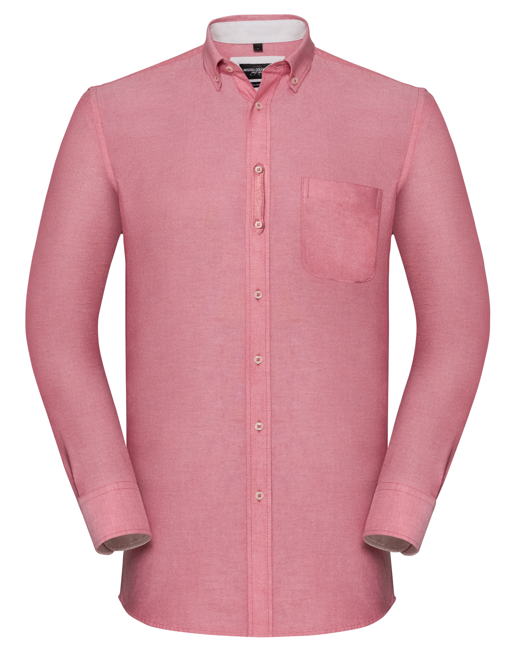 Oxford Red/Cream Men’s Long Sleeve Tailored Washed Oxford Shirt Oxford Red/Cream Men’s Long Sleeve Tailored Washed Oxford Shirt