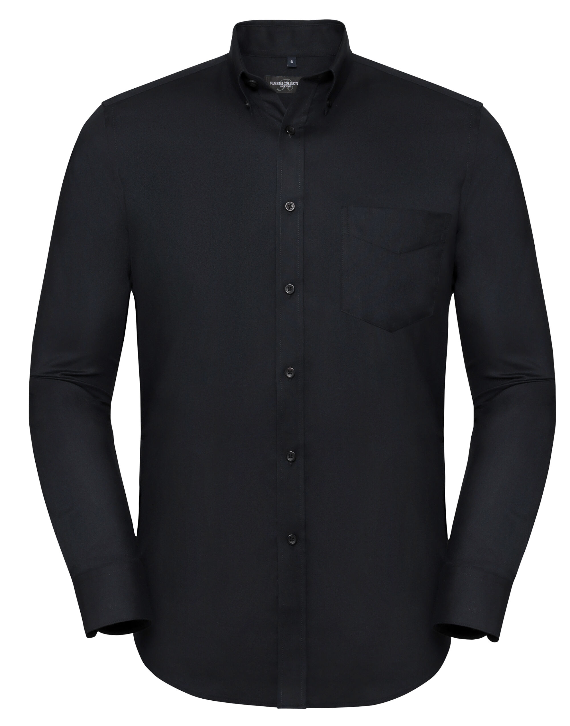 R928MC Men’s Long Sleeve Tailored Button-Down Oxford Shirt Black