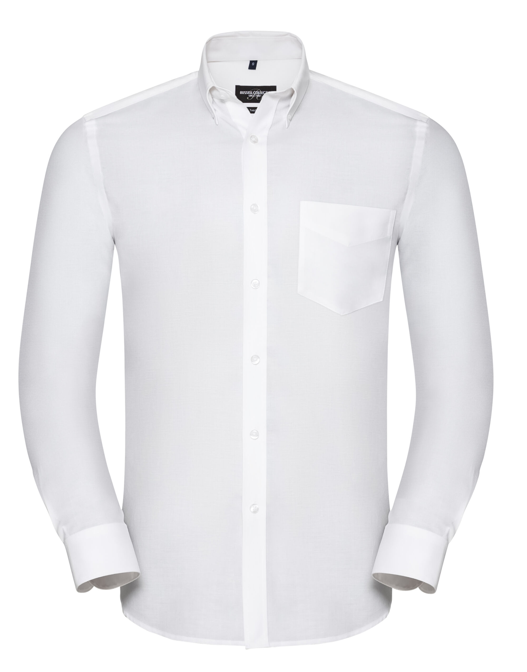 R928MC Men’s Long Sleeve Tailored Button-Down Oxford Shirt White
