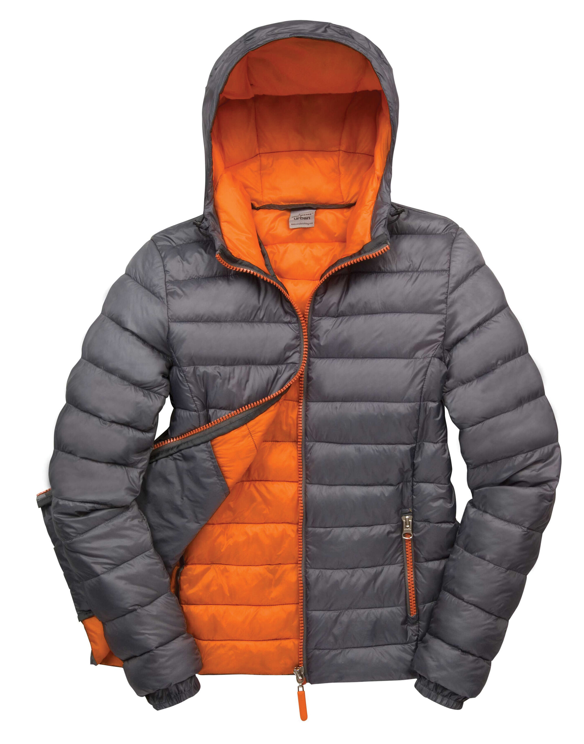 R194F Ladies’ Snow Bird Padded Jacket Grey/Orange