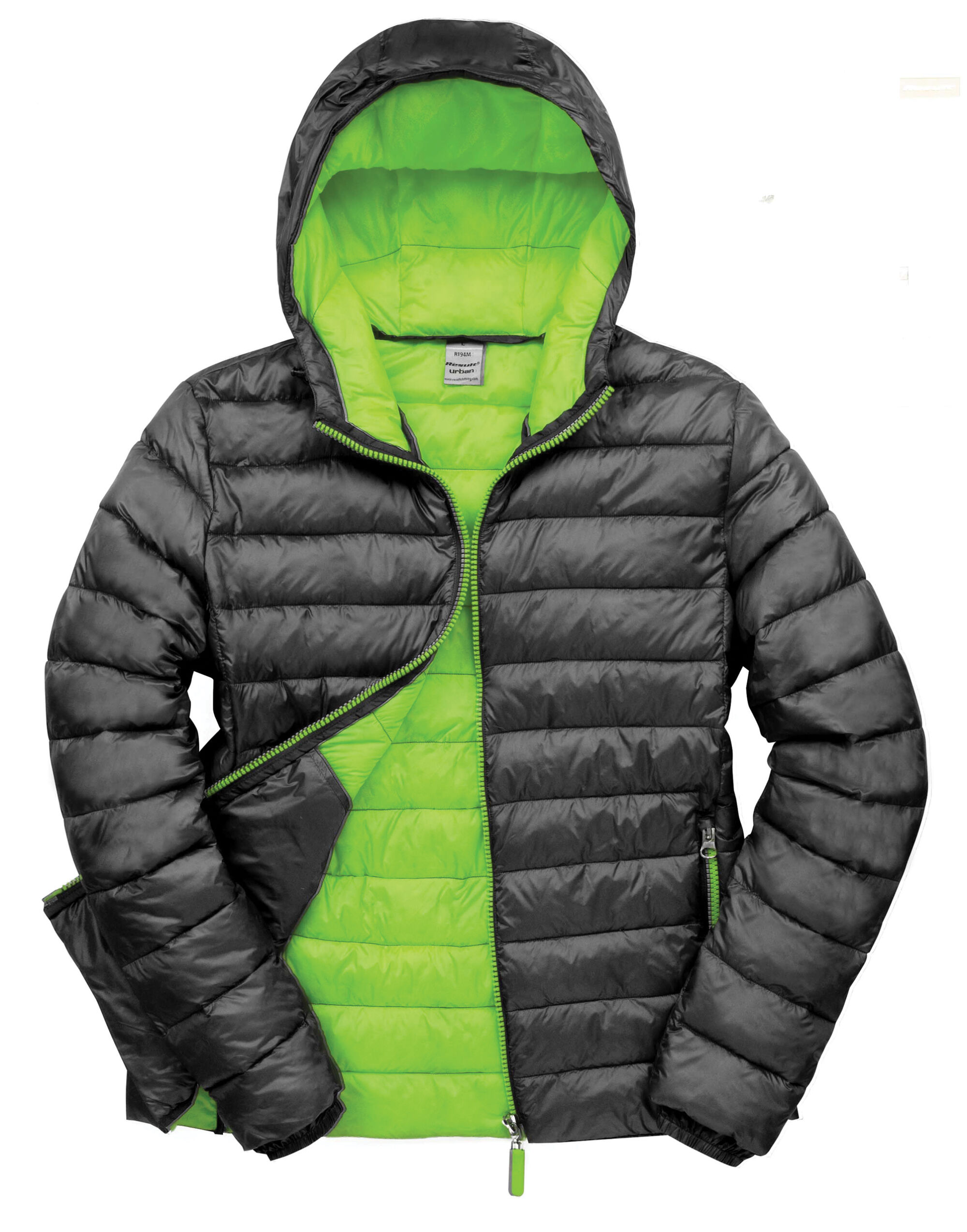 R194M Men’s Snow Bird Padded Jacket Black/Lime Green