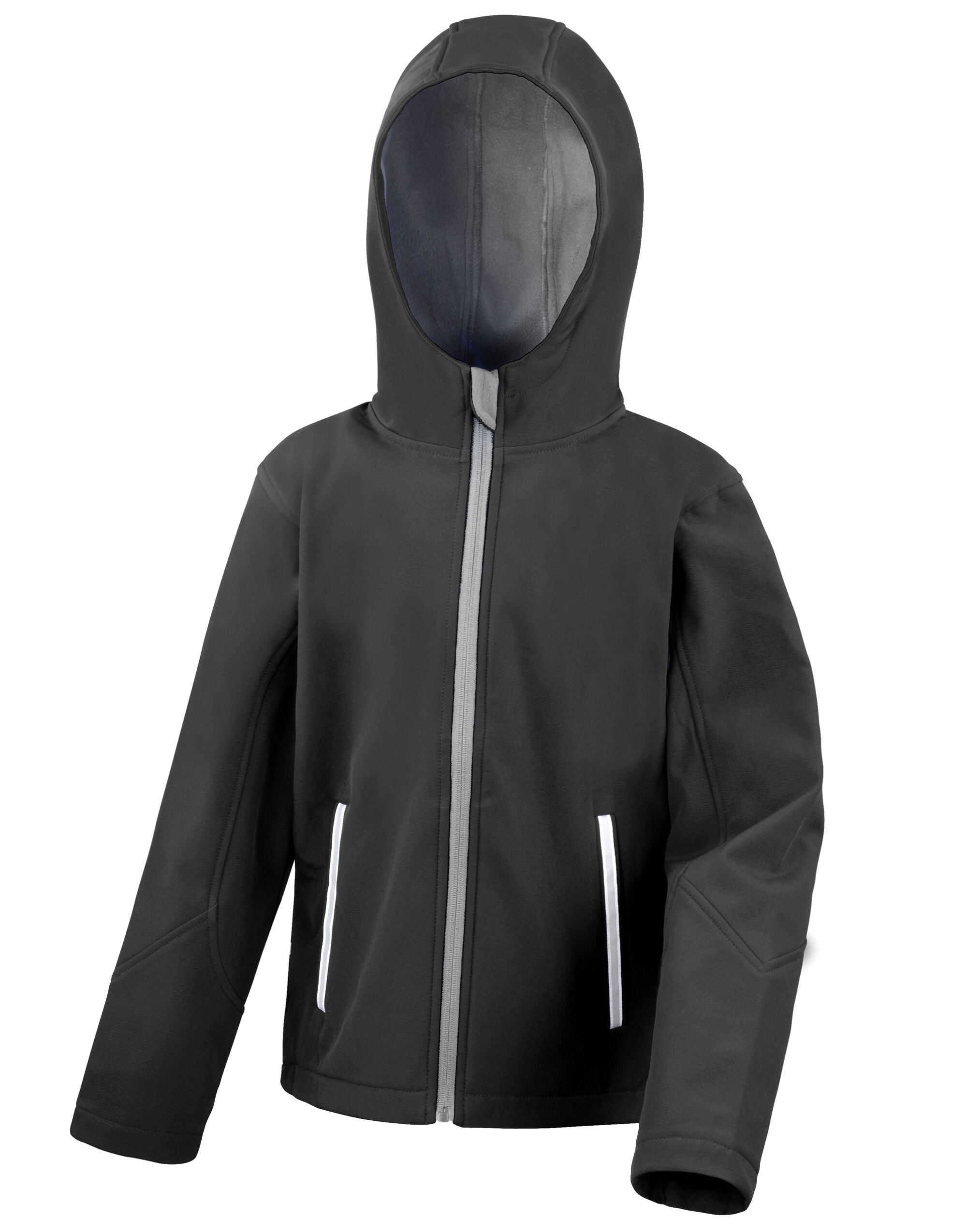 R224JY Junior TX Performance Hooded Softshell Black/ Grey