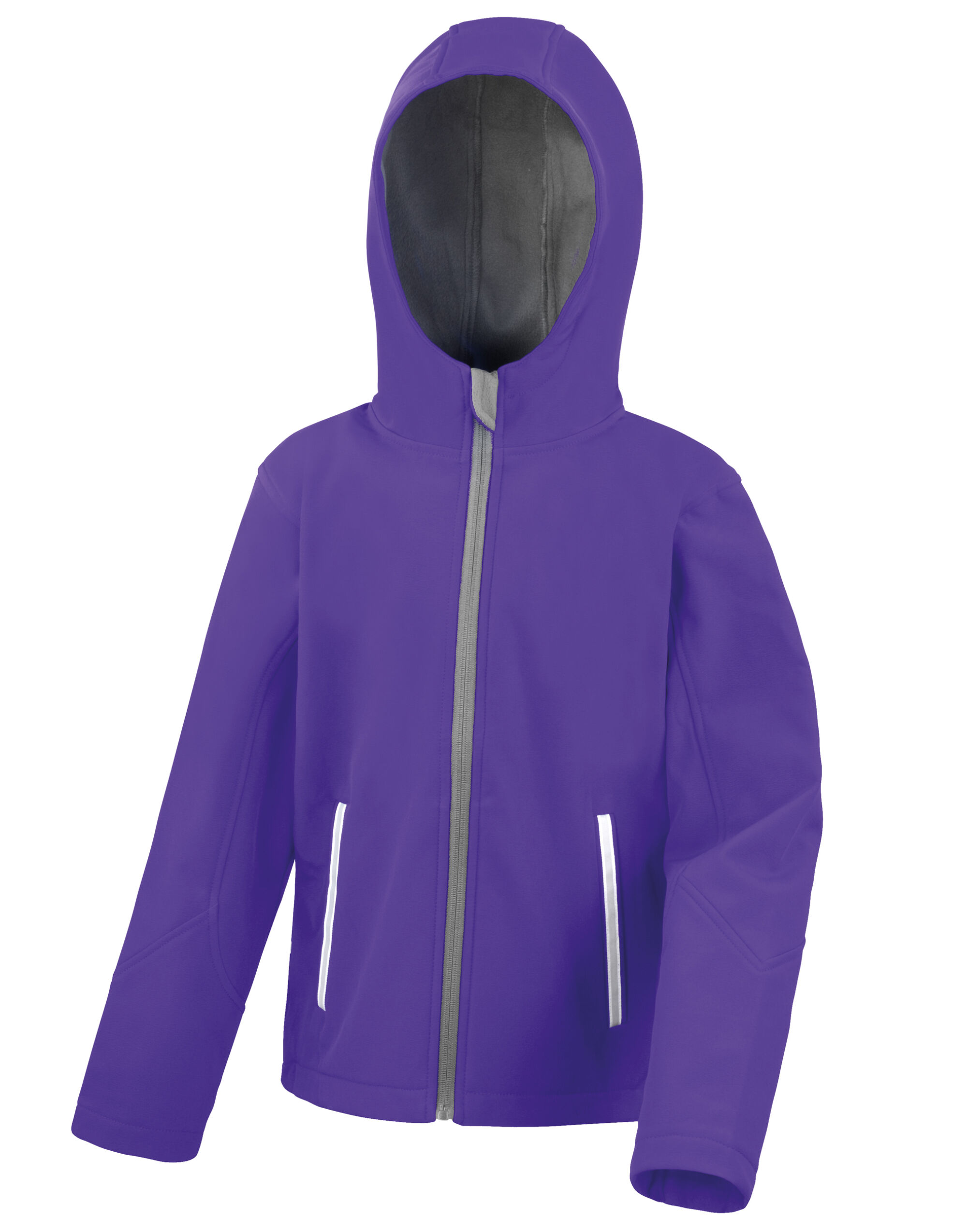 R224JY Junior TX Performance Hooded Softshell Purple/Grey