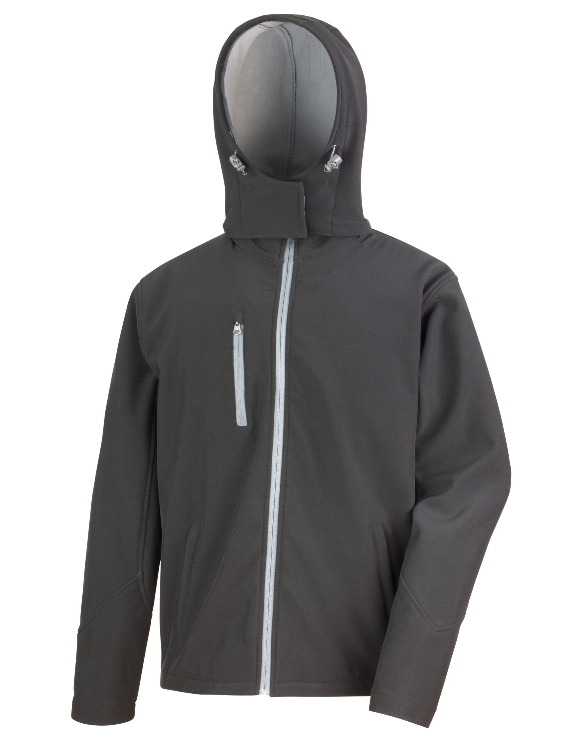R230M Men’s Recycled Hooded Softshell Black/ Grey